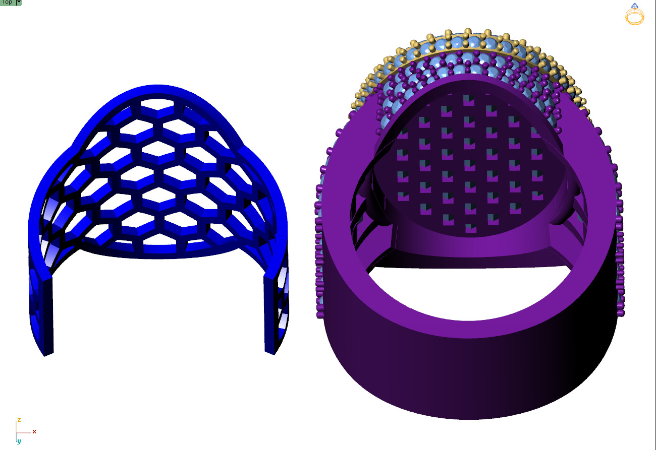 Custom Oval Shape Signet Ring - Oval Hiphop Ring 3D print model_11