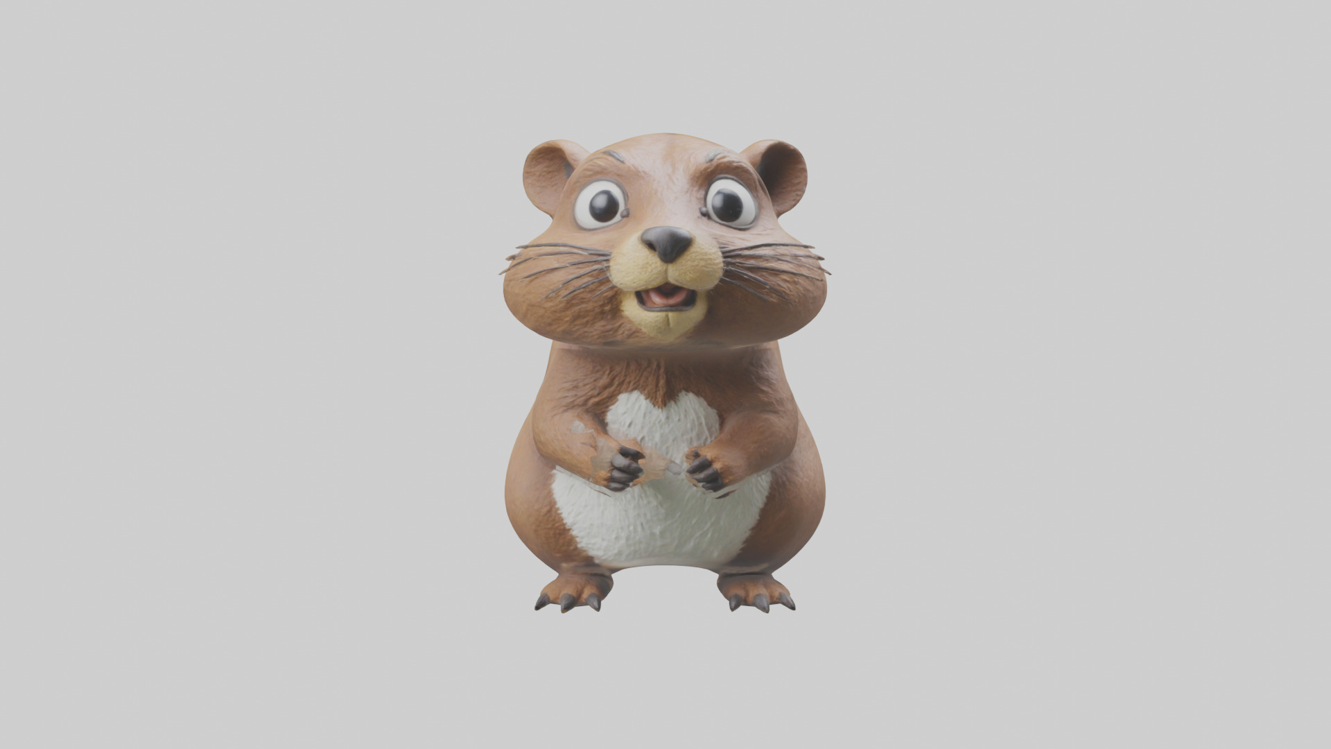 Gopher standing upright model Low-poly 3D model_9