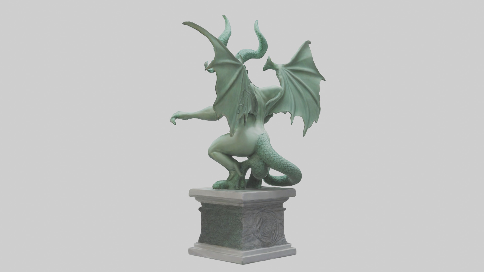 Gorgon statue model Low-poly 3D model_1