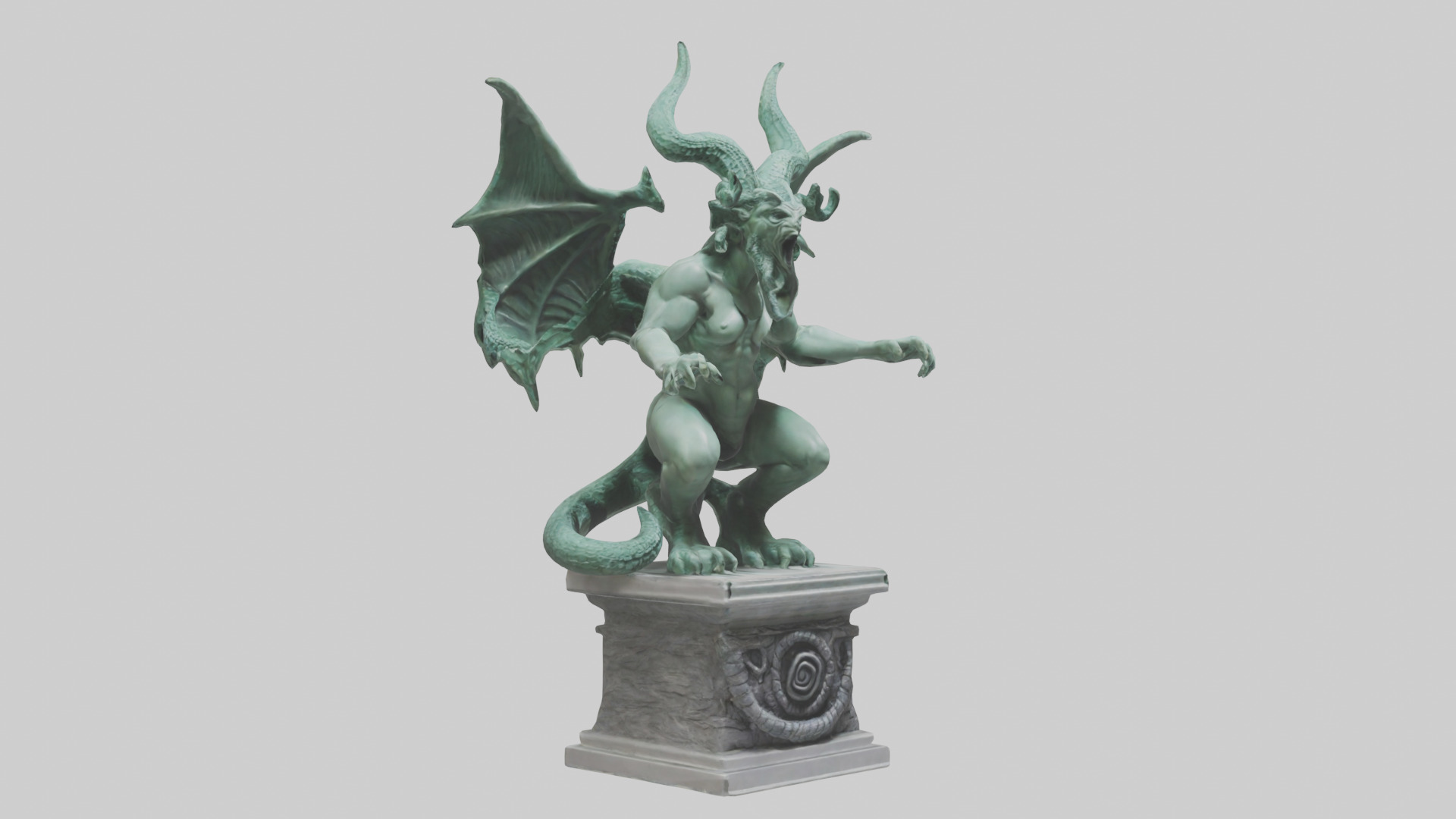 Gorgon statue model Low-poly 3D model_7