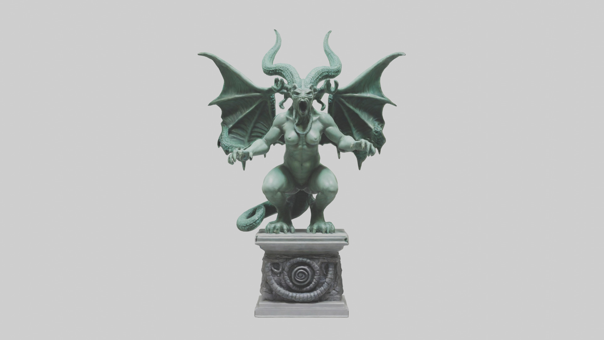 Gorgon statue model Low-poly 3D model_9