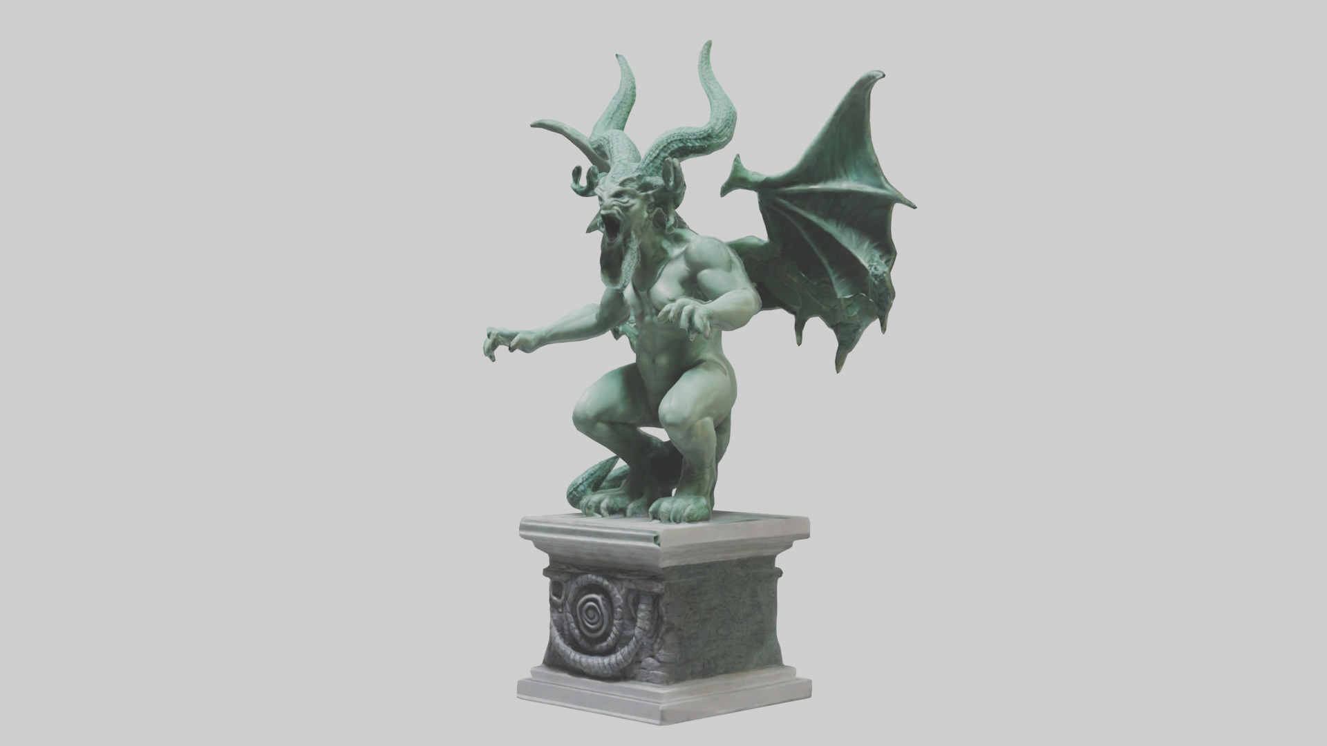 Gorgon statue model Low-poly 3D model_8