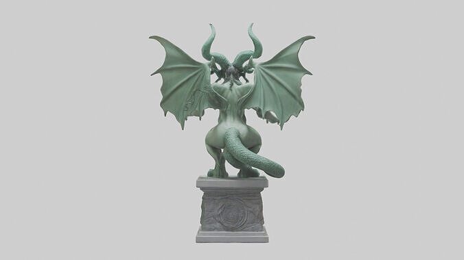 Gorgon statue model Low-poly 3D model