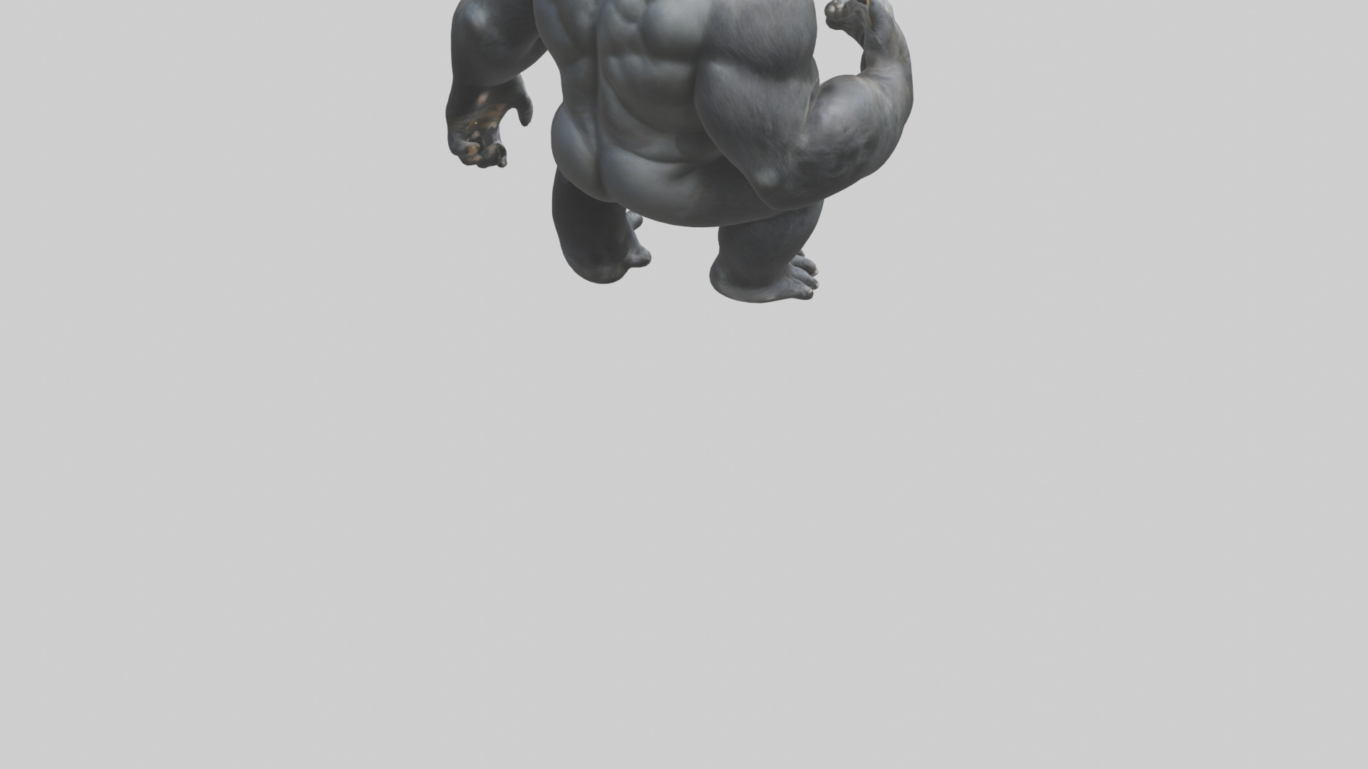 Gorilla beating chest model Low-poly 3D model_4
