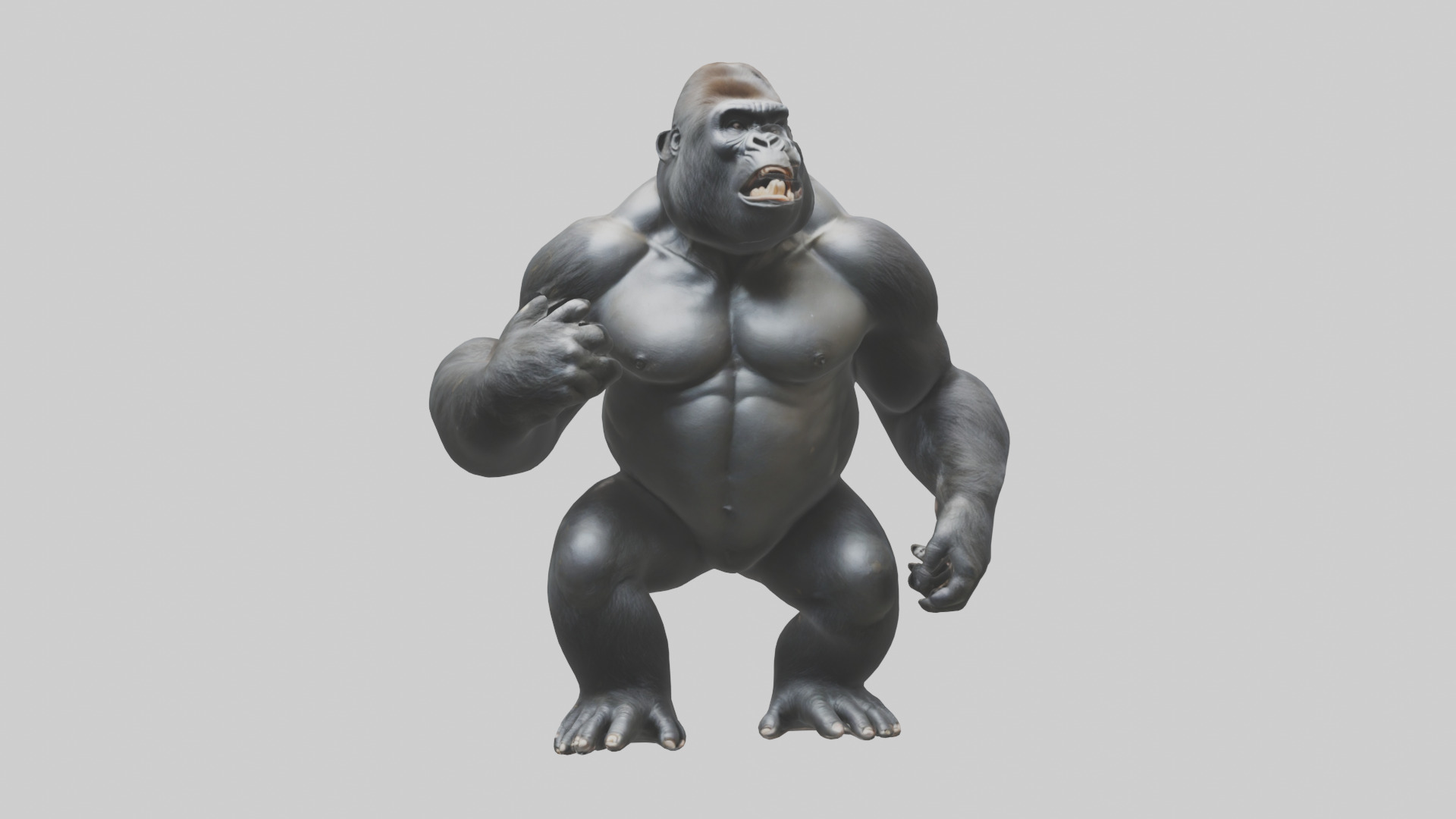 Gorilla beating chest model Low-poly 3D model_9