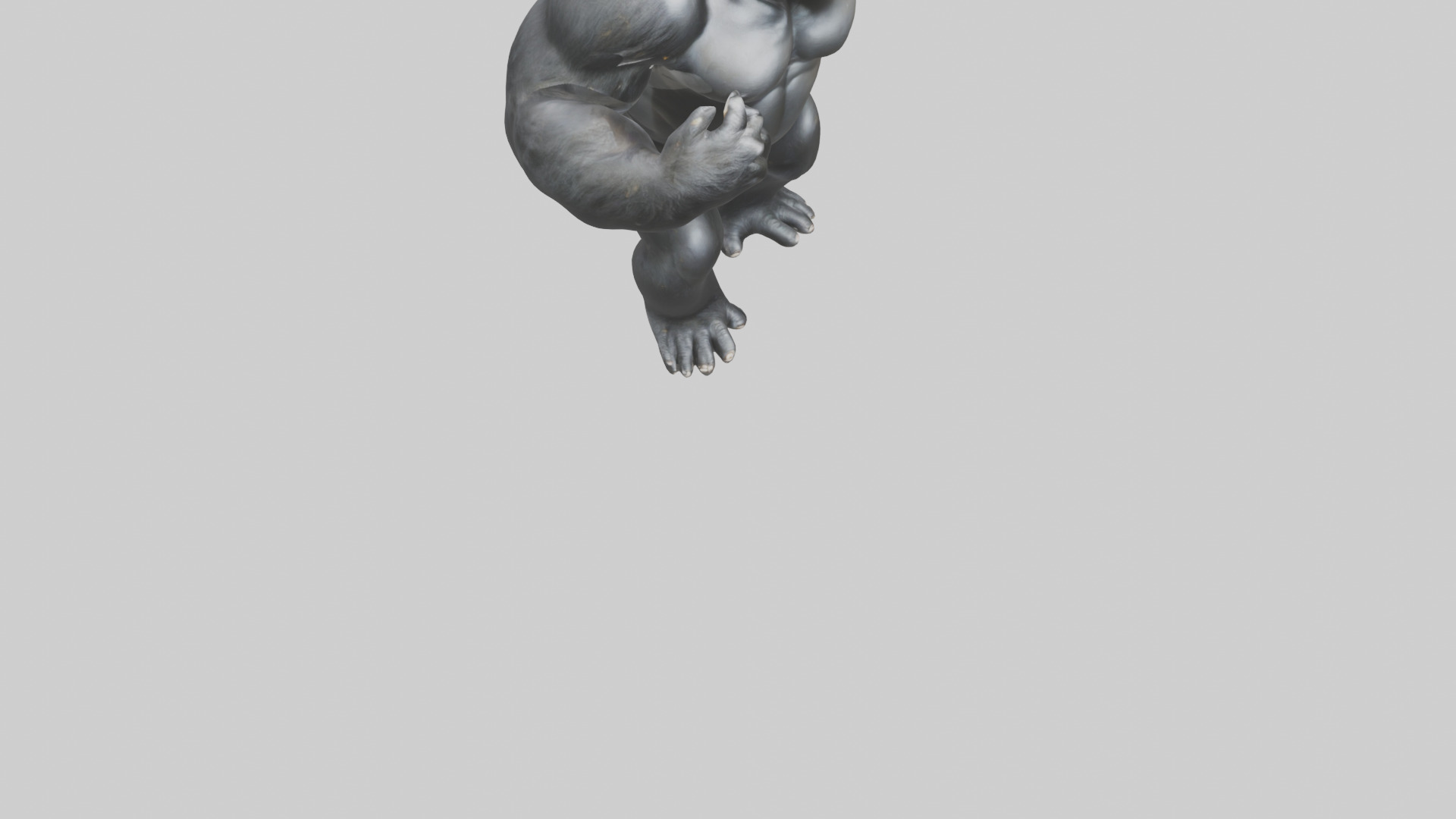 Gorilla beating chest model Low-poly 3D model_6