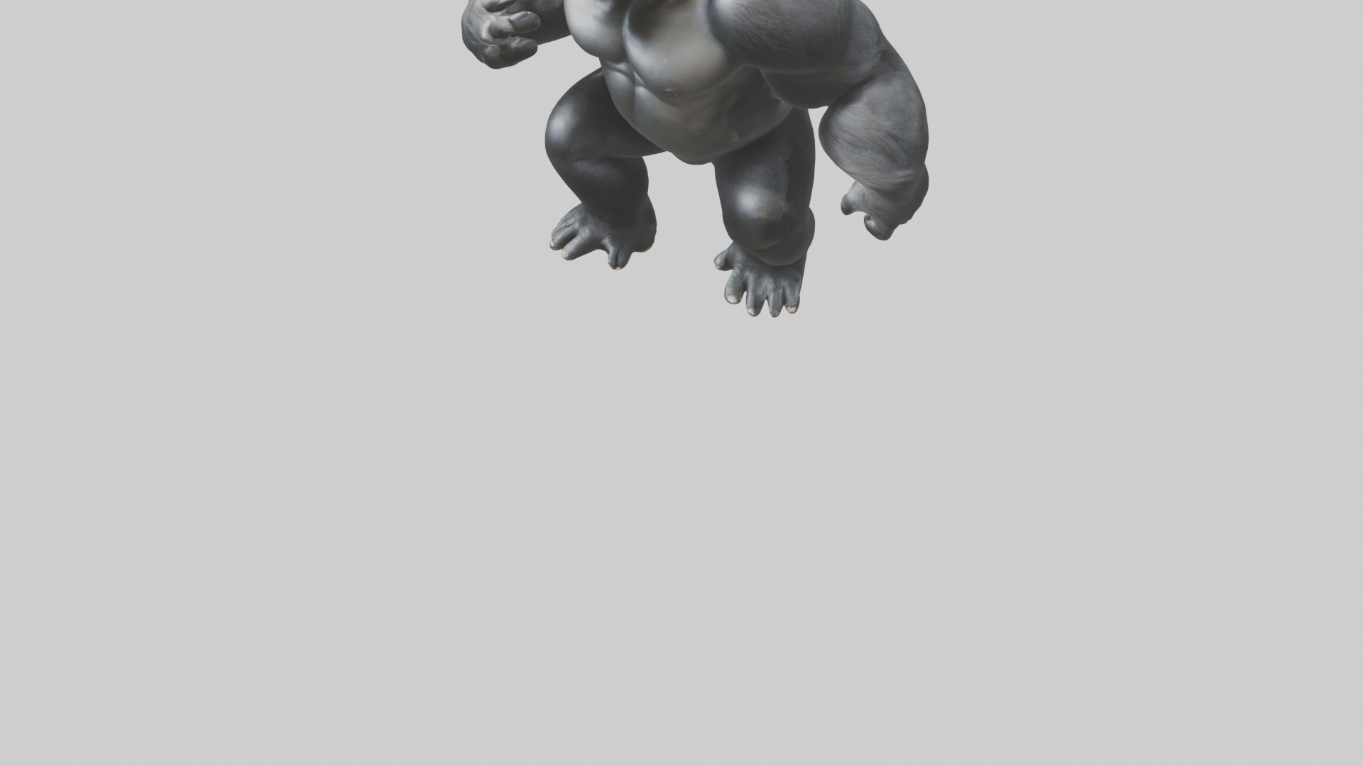 Gorilla beating chest model Low-poly 3D model_5