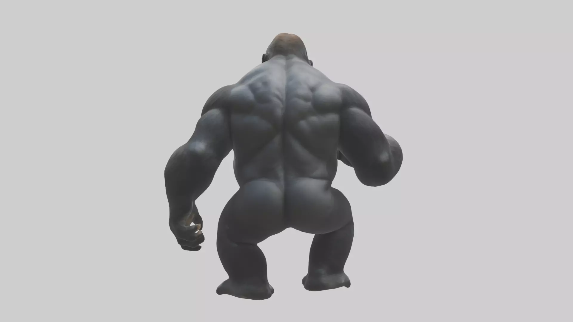 Gorilla beating chest model Low-poly 3D model_0