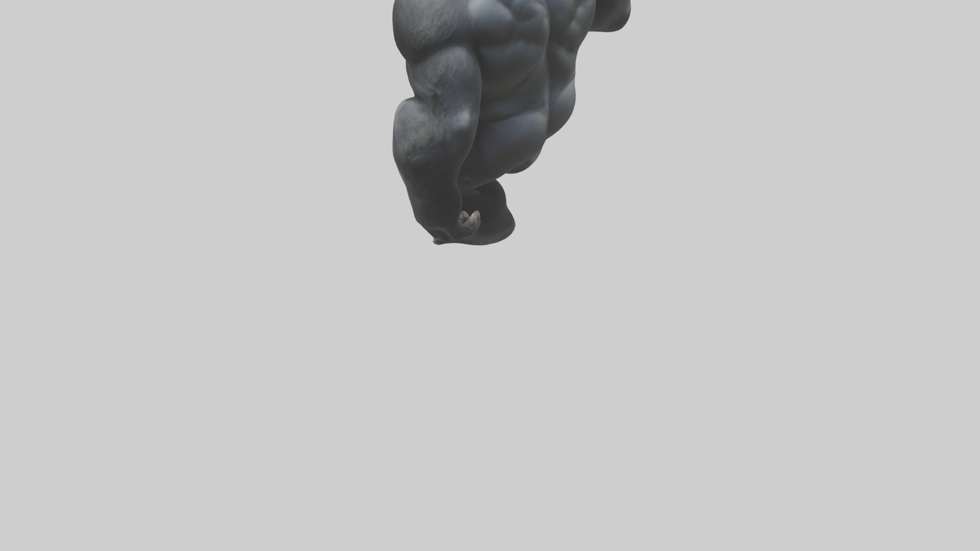Gorilla beating chest model Low-poly 3D model_3