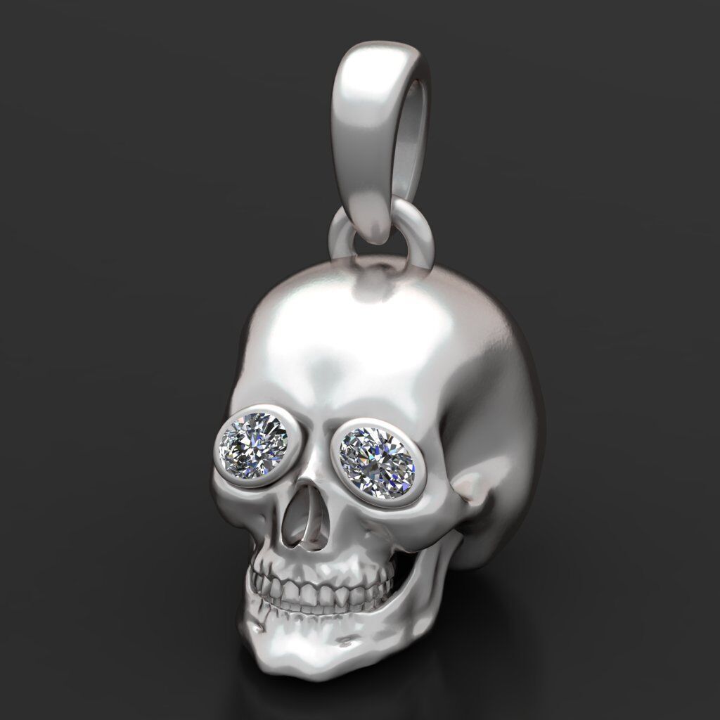 SKULL FACE PENDANT 3D PRINTABLE MODEL  3D print model_3