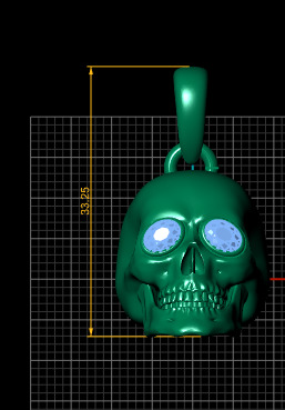 SKULL FACE PENDANT 3D PRINTABLE MODEL  3D print model_4