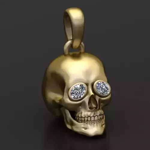 SKULL FACE PENDANT 3D PRINTABLE MODEL 