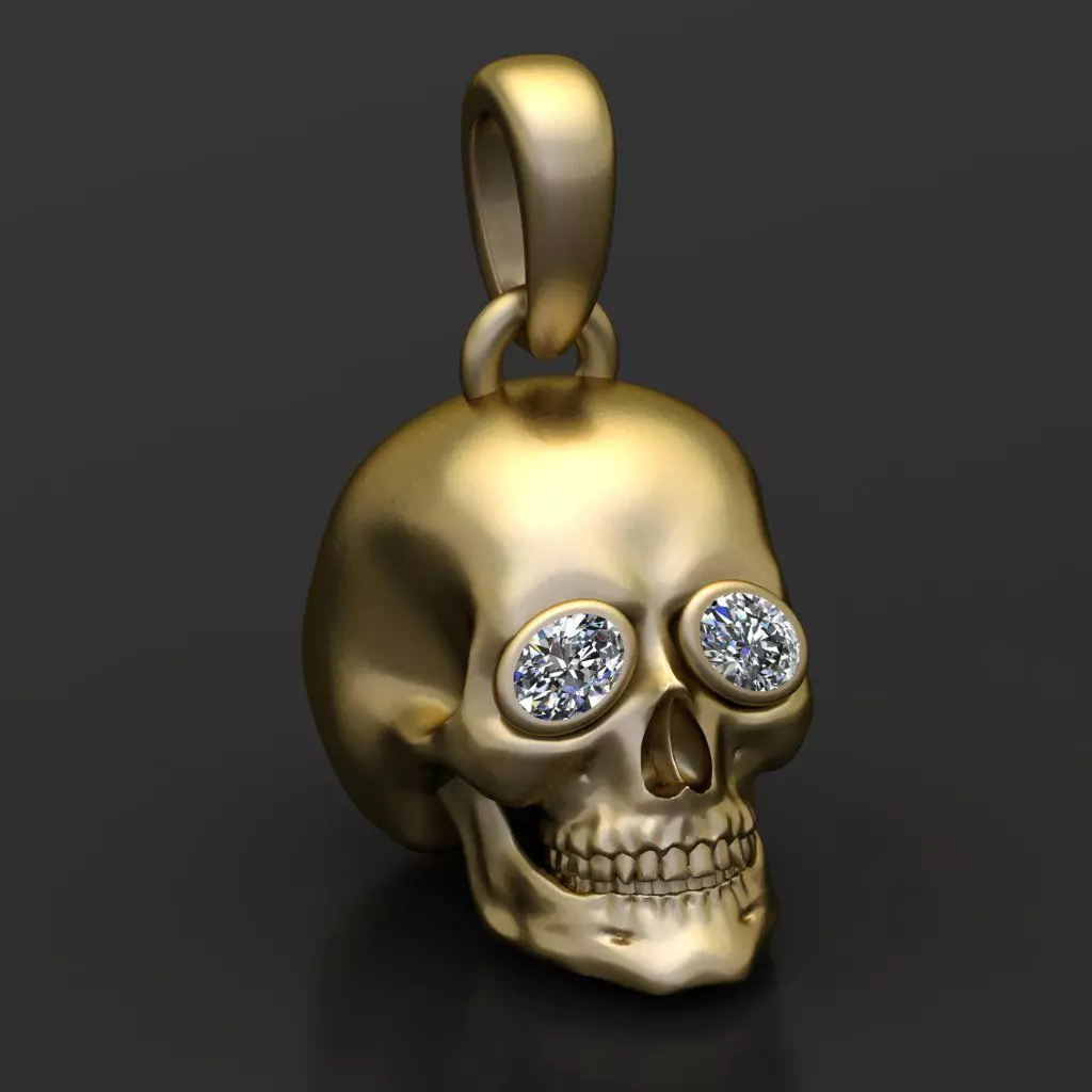SKULL FACE PENDANT 3D PRINTABLE MODEL  3D print model_0