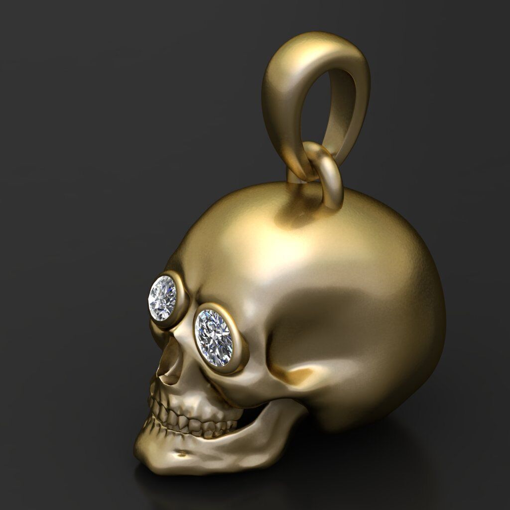 SKULL FACE PENDANT 3D PRINTABLE MODEL  3D print model_1