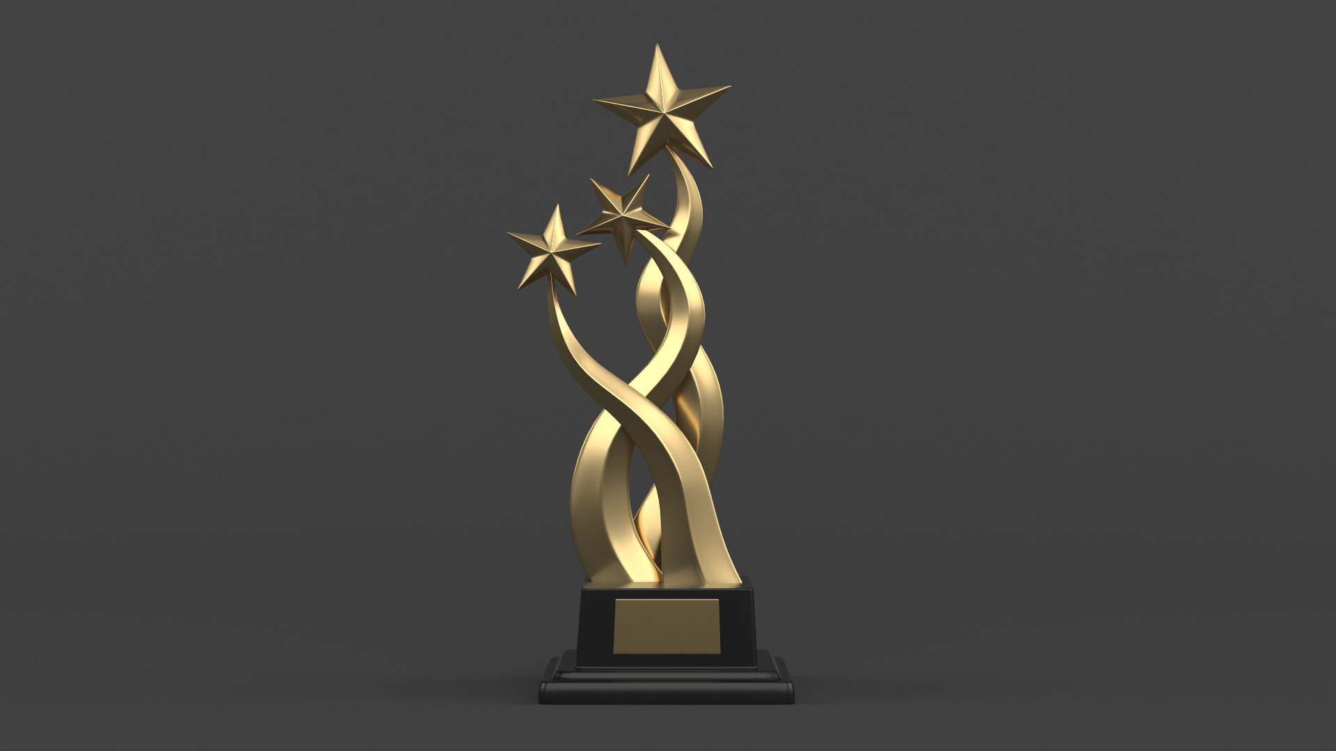 Gold Trophy Cups 3D model_5