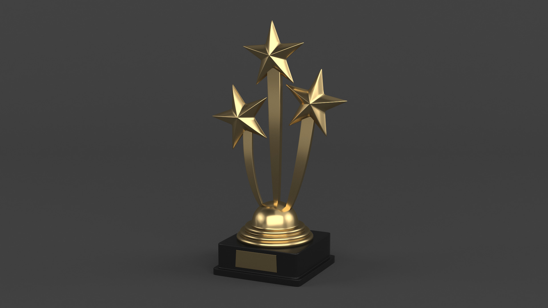 Gold Trophy Cups 3D model_2