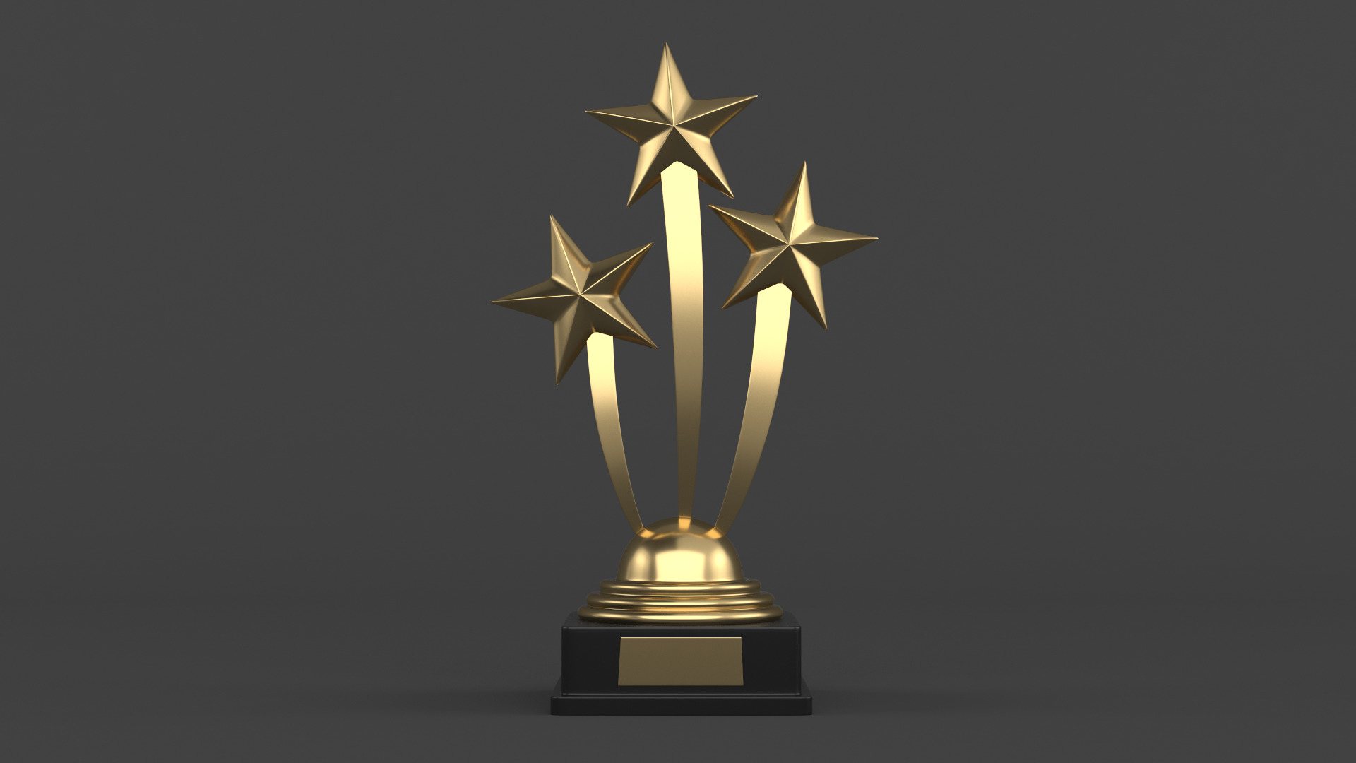 Gold Trophy Cups 3D model_1