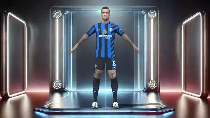 3D Rigged Marko Arnautovic Inter Milan 2025 Low-poly 3D model