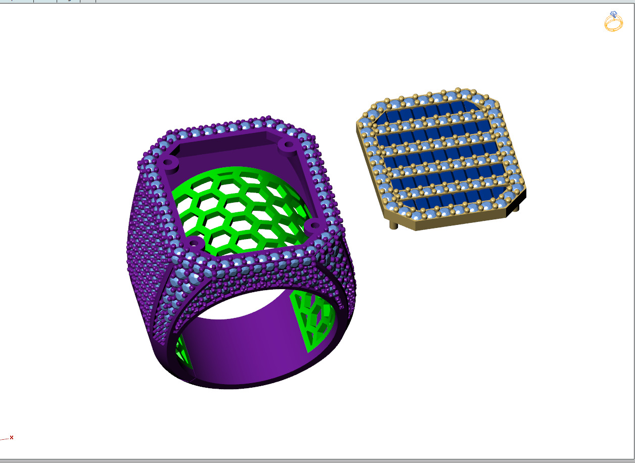 Custom Emerald Shape Signet Ring - Championship Ring 3D print model_13