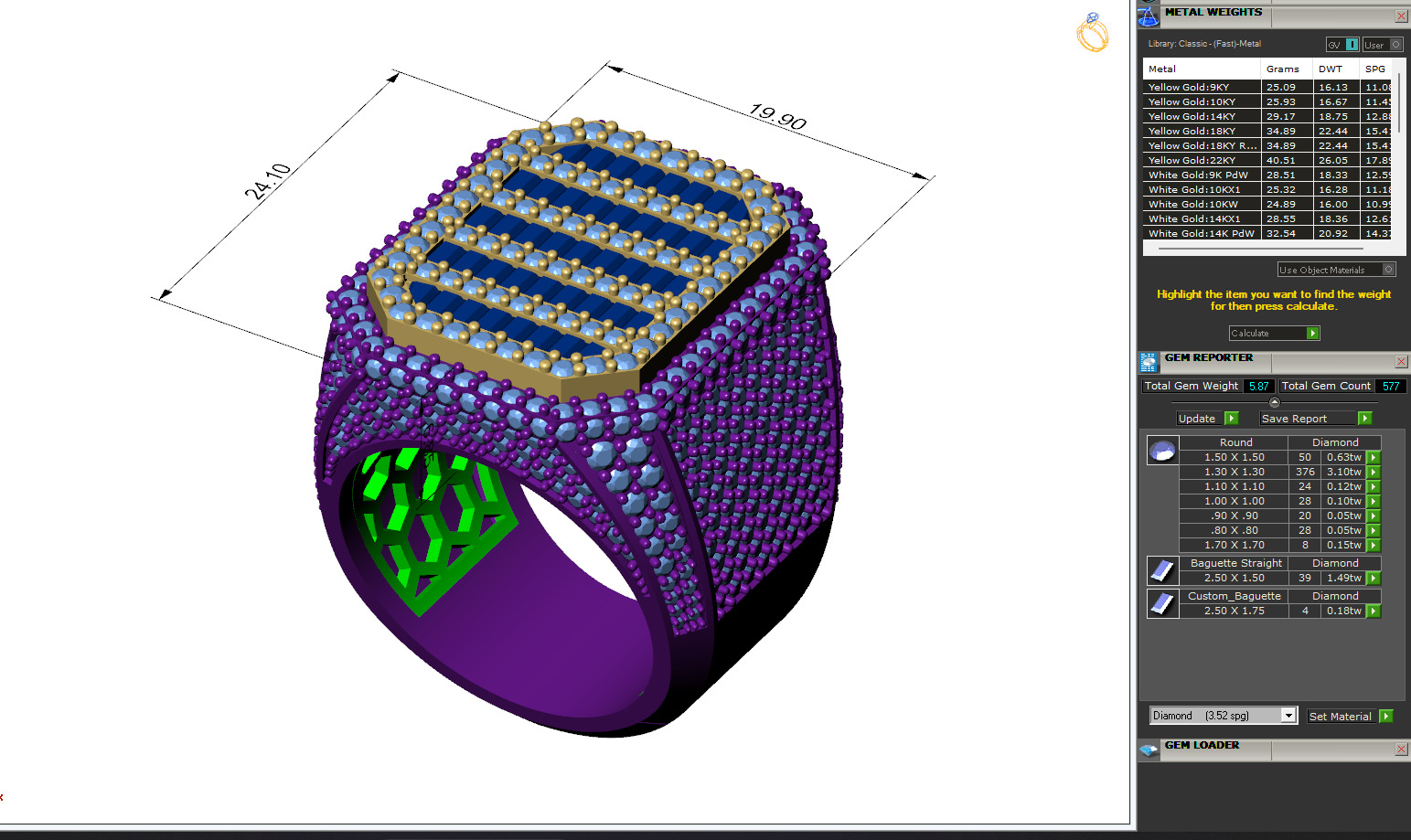 Custom Emerald Shape Signet Ring - Championship Ring 3D print model_6