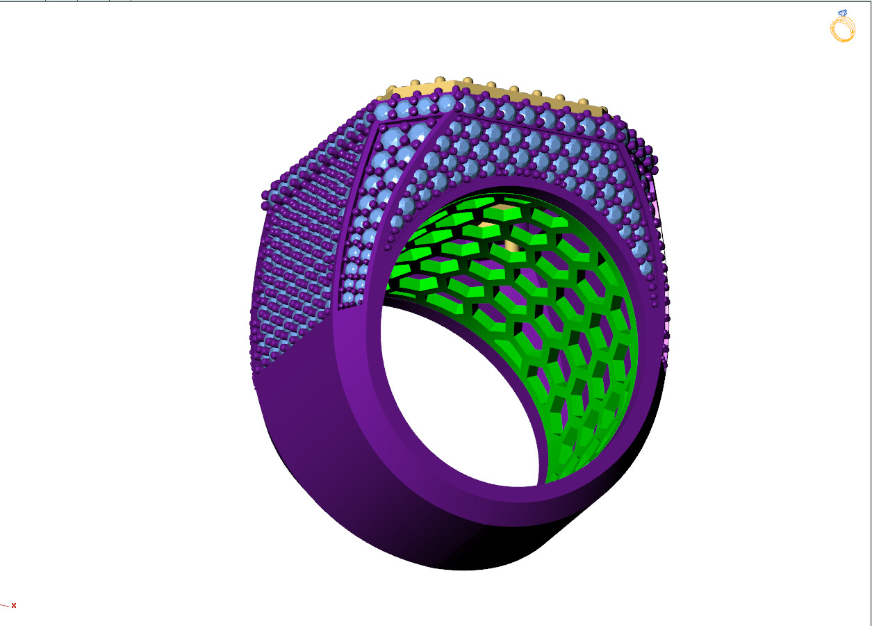 Custom Emerald Shape Signet Ring - Championship Ring 3D print model_10