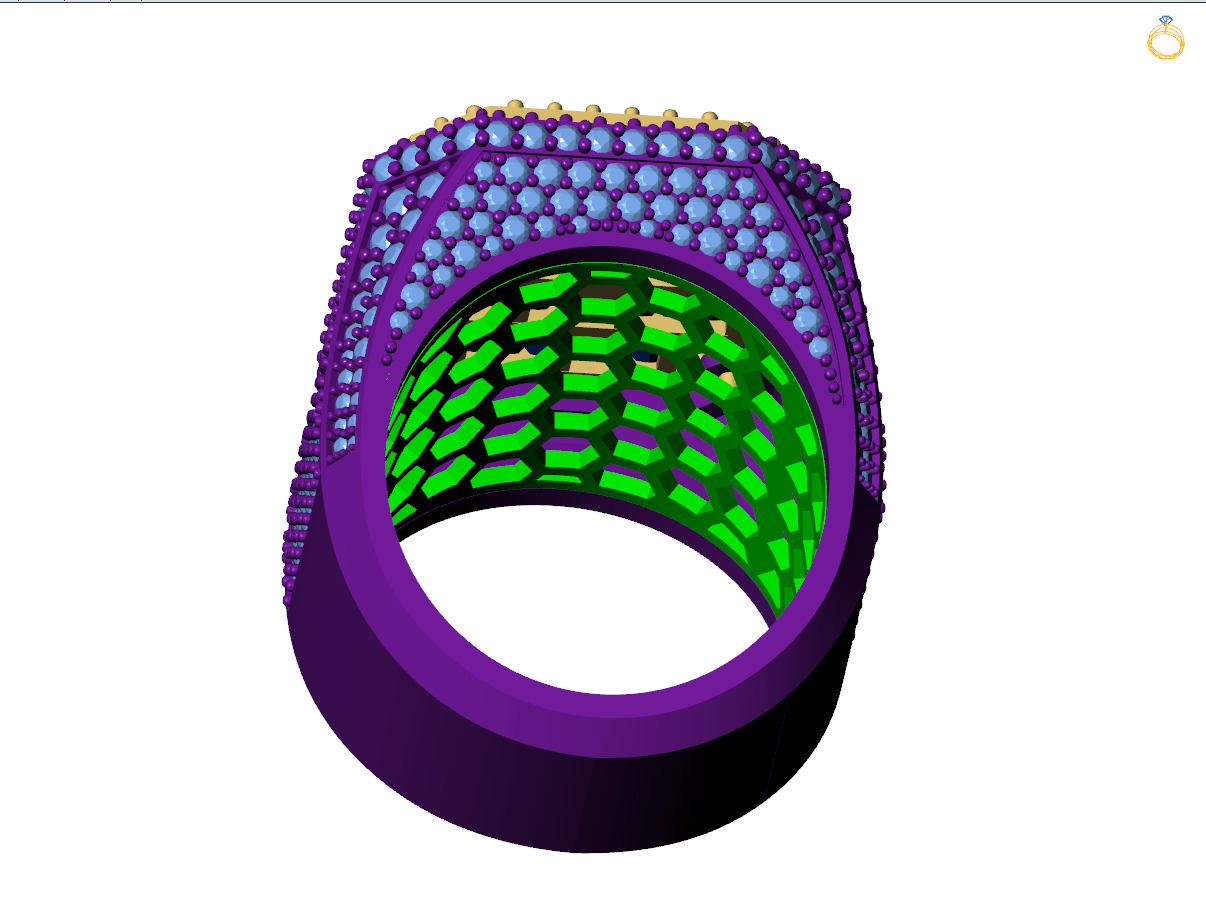 Custom Emerald Shape Signet Ring - Championship Ring 3D print model_11