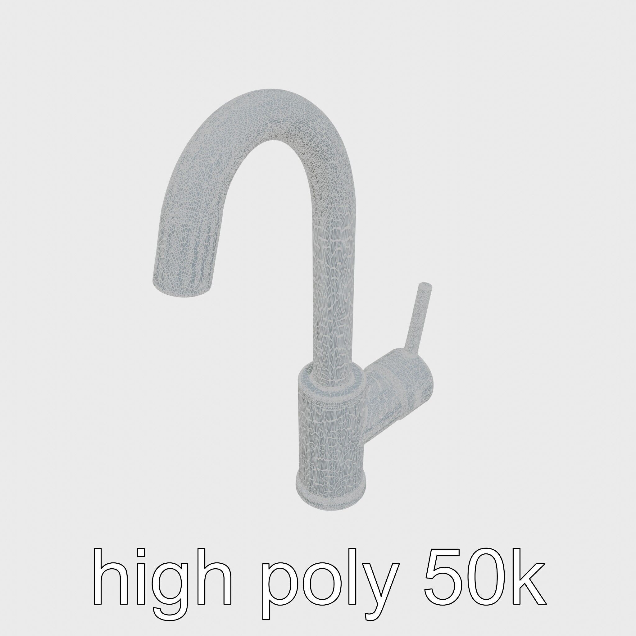 Modern Kitchen Faucet with Auto Heat Function Low-poly 3D model_28