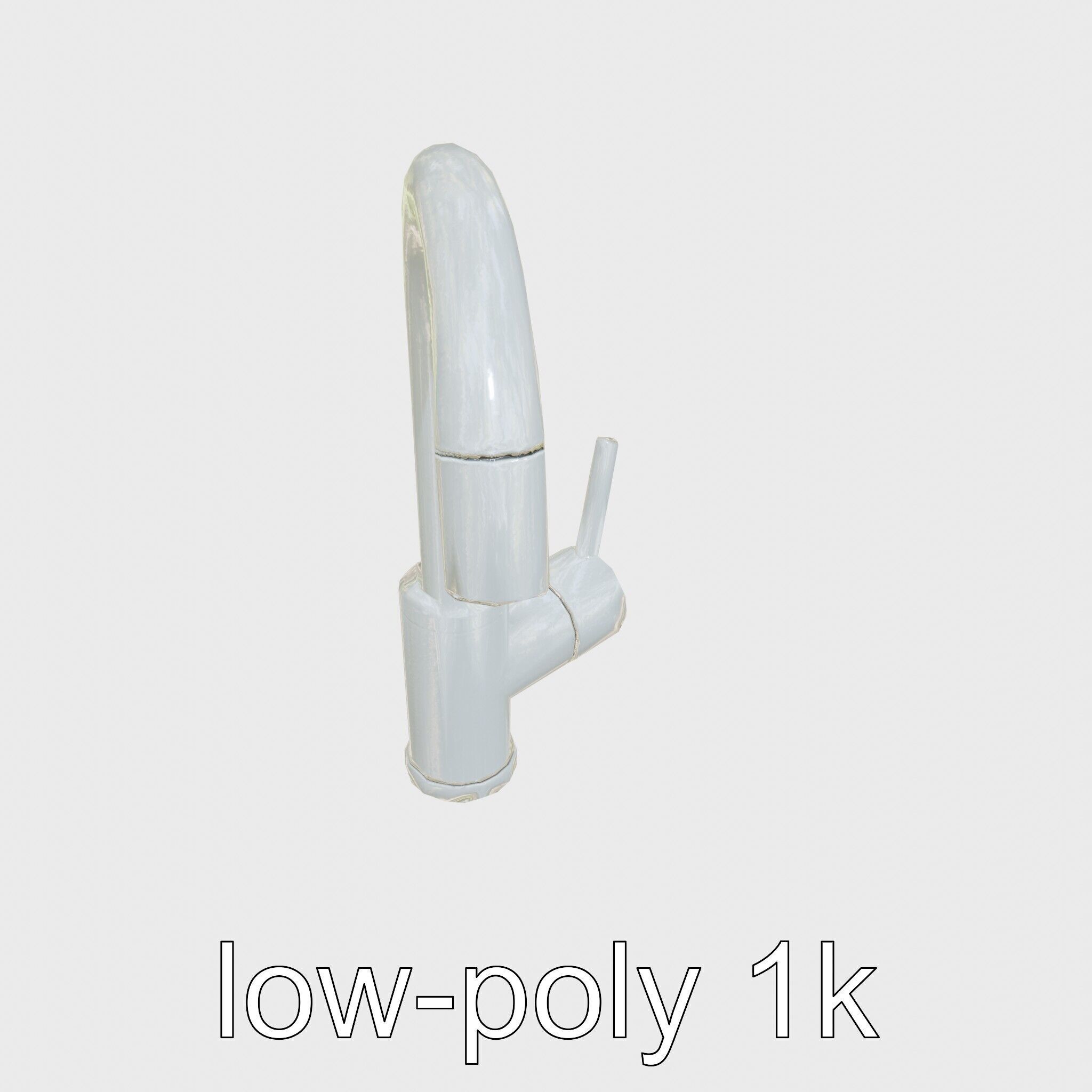 Modern Kitchen Faucet with Auto Heat Function Low-poly 3D model_21