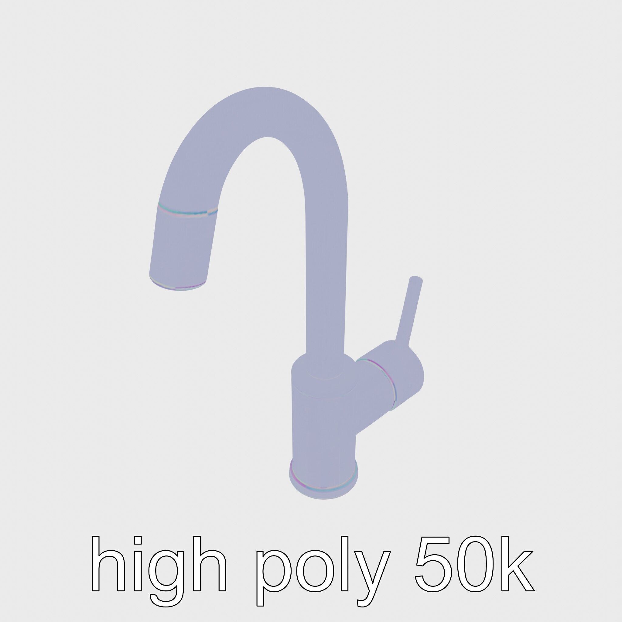 Modern Kitchen Faucet with Auto Heat Function Low-poly 3D model_25