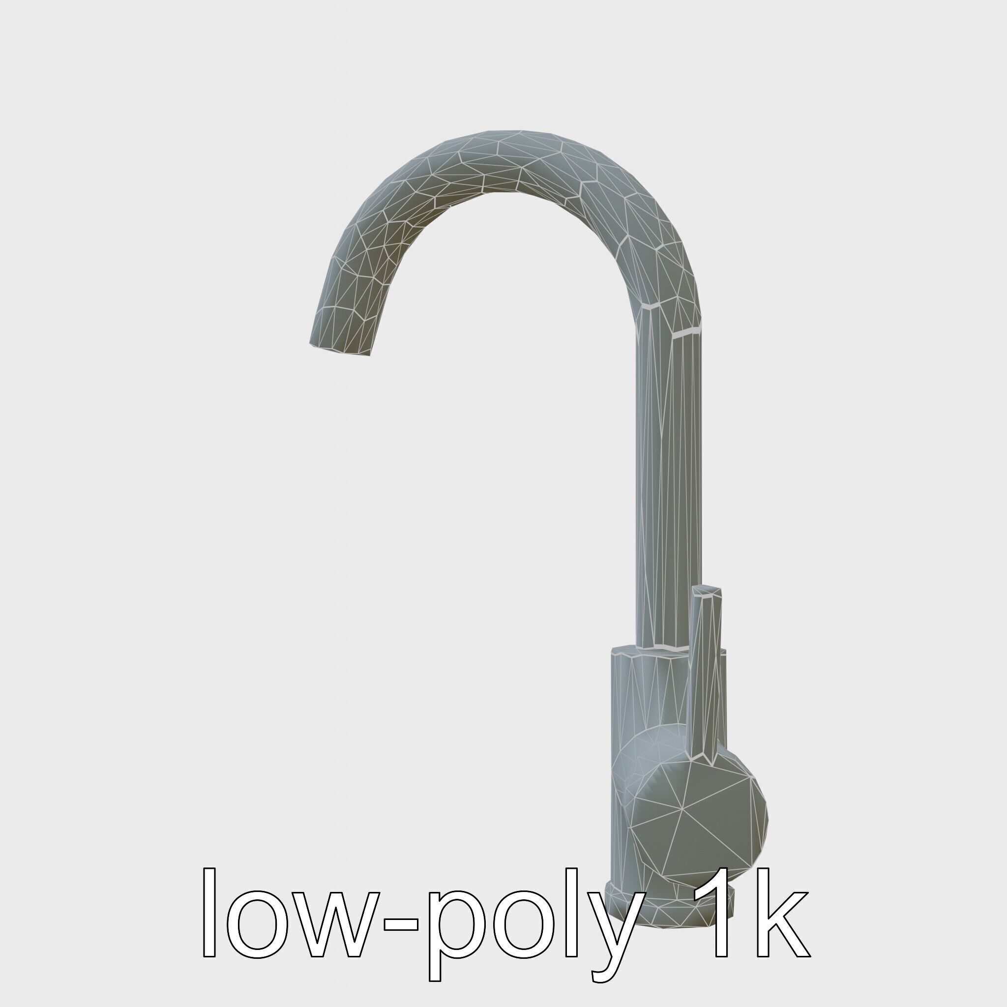 Modern Kitchen Faucet with Auto Heat Function Low-poly 3D model_27