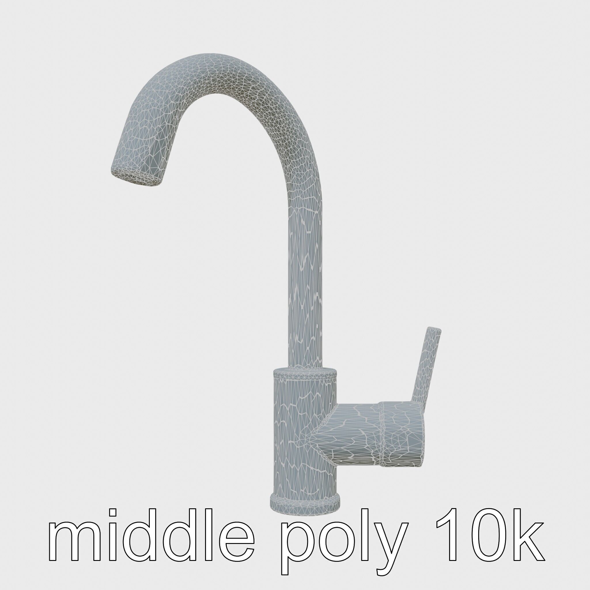 Modern Kitchen Faucet with Auto Heat Function Low-poly 3D model_9