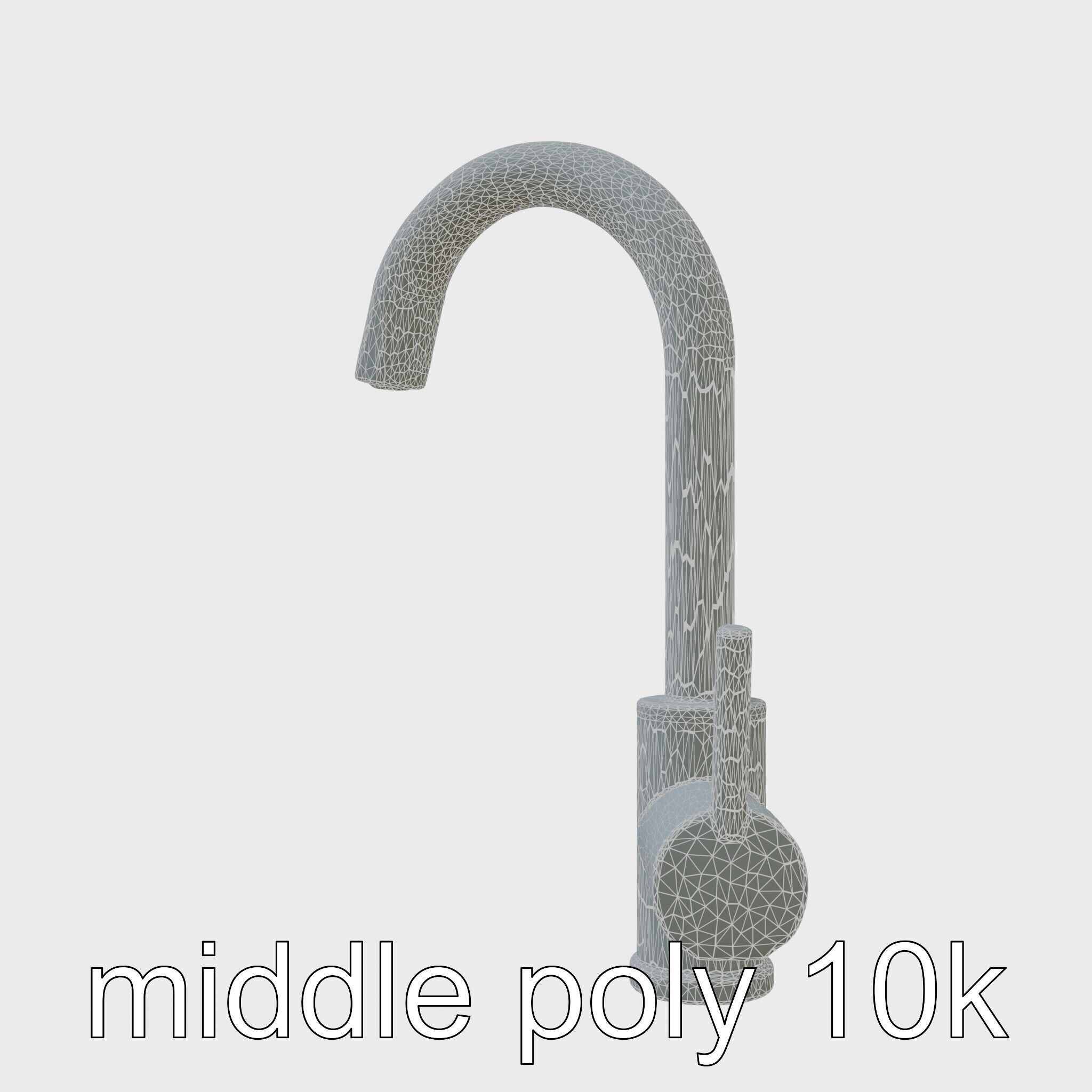 Modern Kitchen Faucet with Auto Heat Function Low-poly 3D model_29