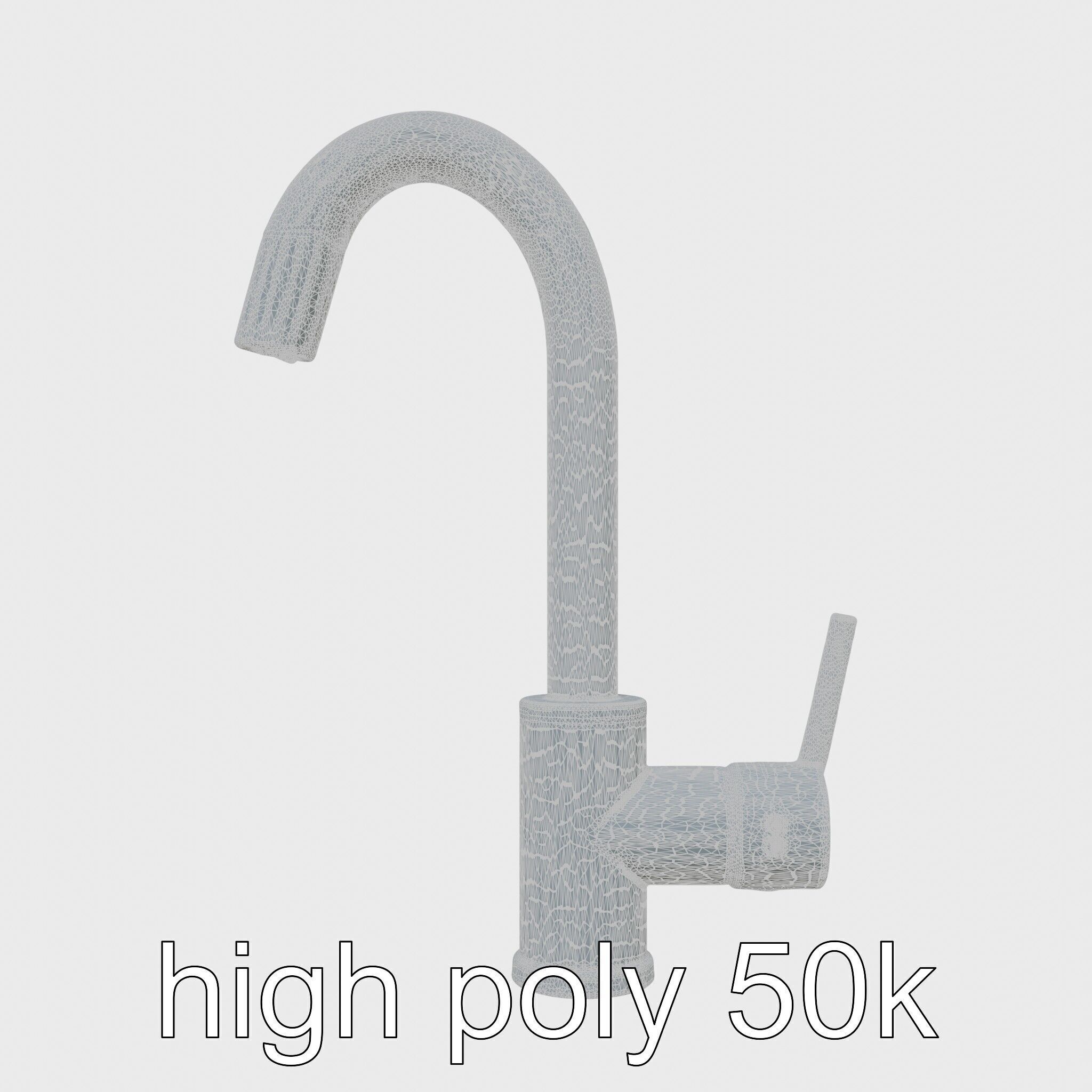 Modern Kitchen Faucet with Auto Heat Function Low-poly 3D model_31