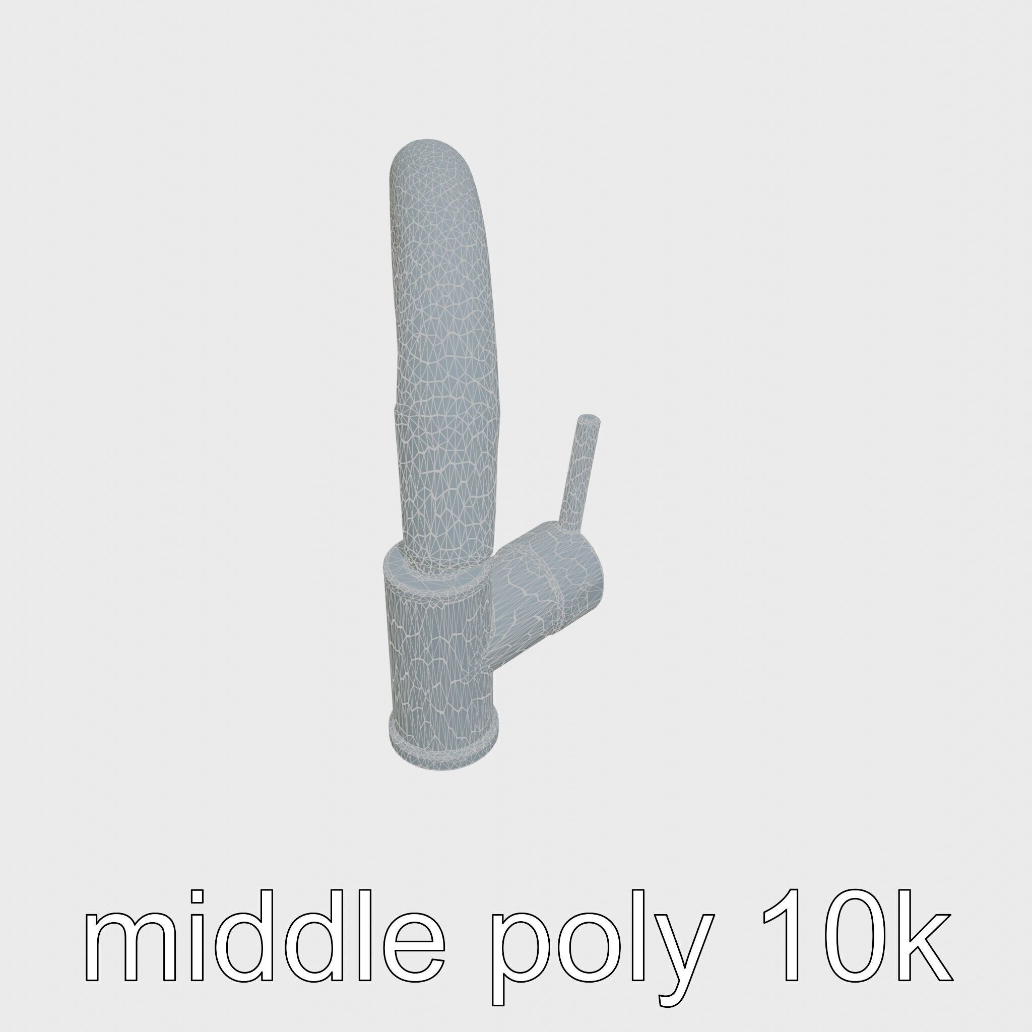 Modern Kitchen Faucet with Auto Heat Function Low-poly 3D model_30