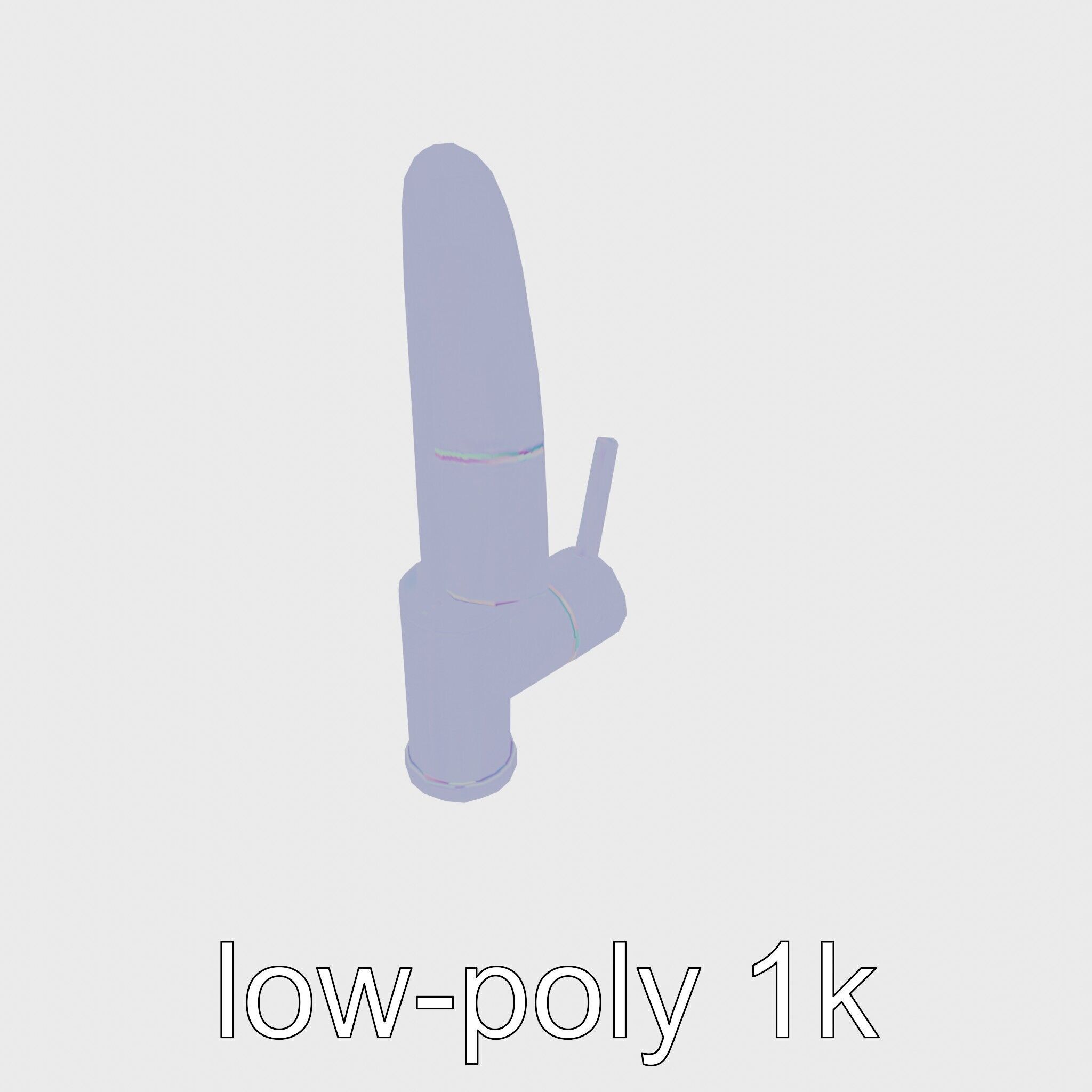 Modern Kitchen Faucet with Auto Heat Function Low-poly 3D model_19