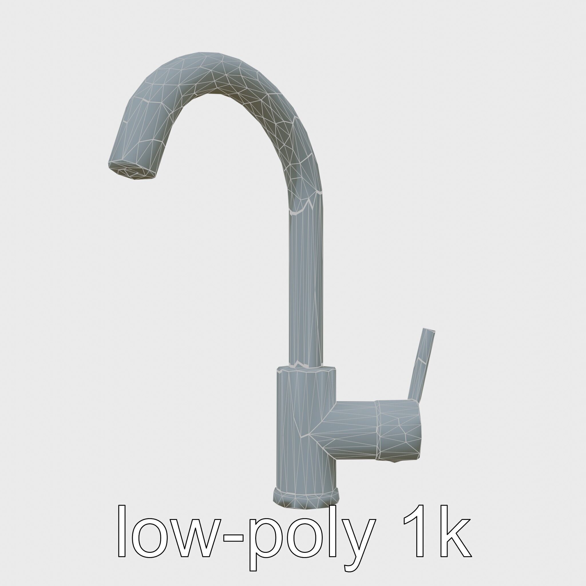 Modern Kitchen Faucet with Auto Heat Function Low-poly 3D model_10