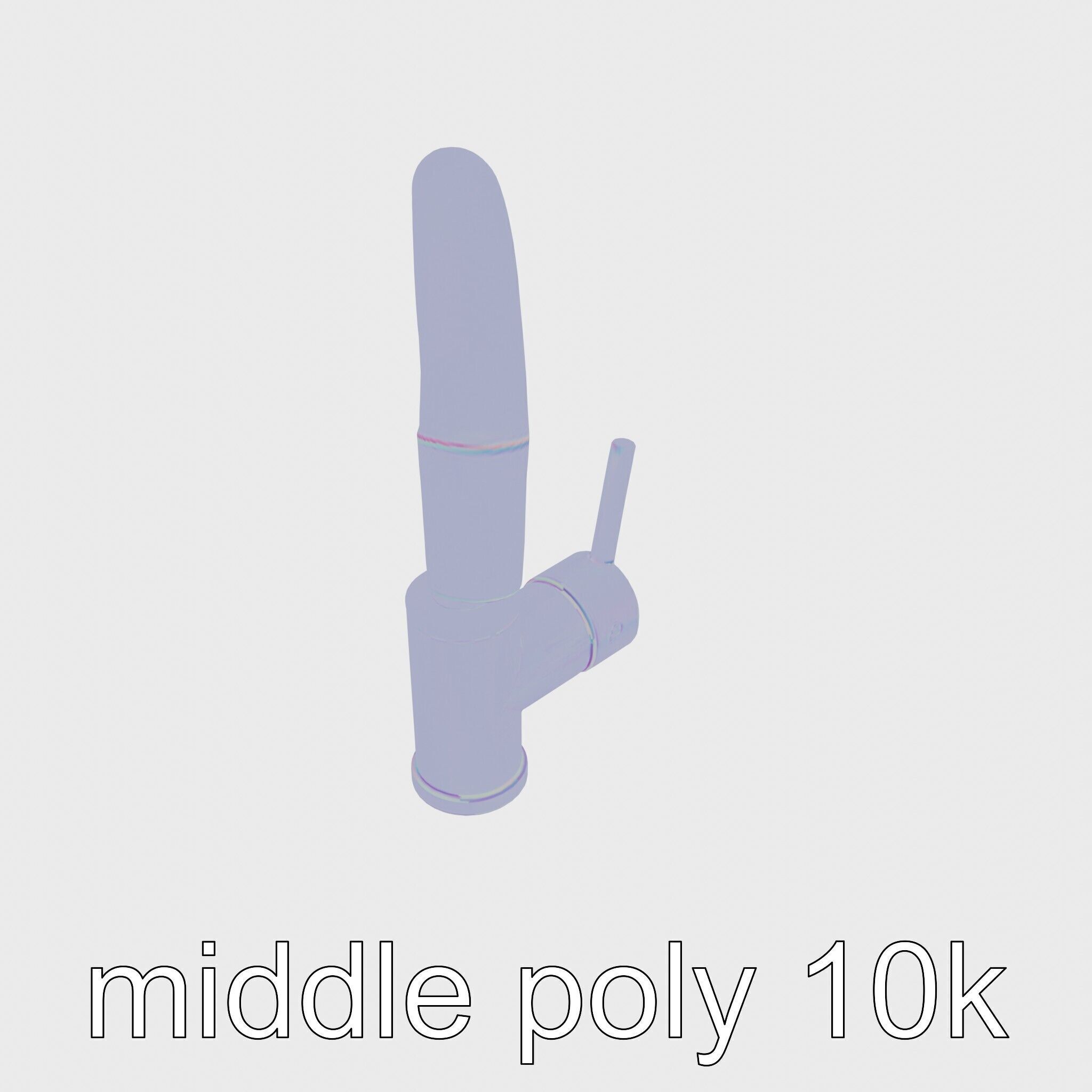 Modern Kitchen Faucet with Auto Heat Function Low-poly 3D model_15