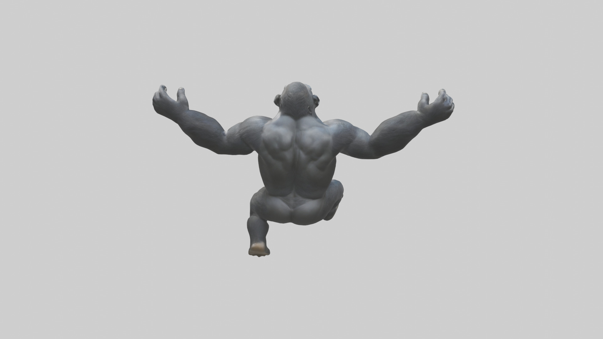 Gorilla swinging model Low-poly 3D model_15
