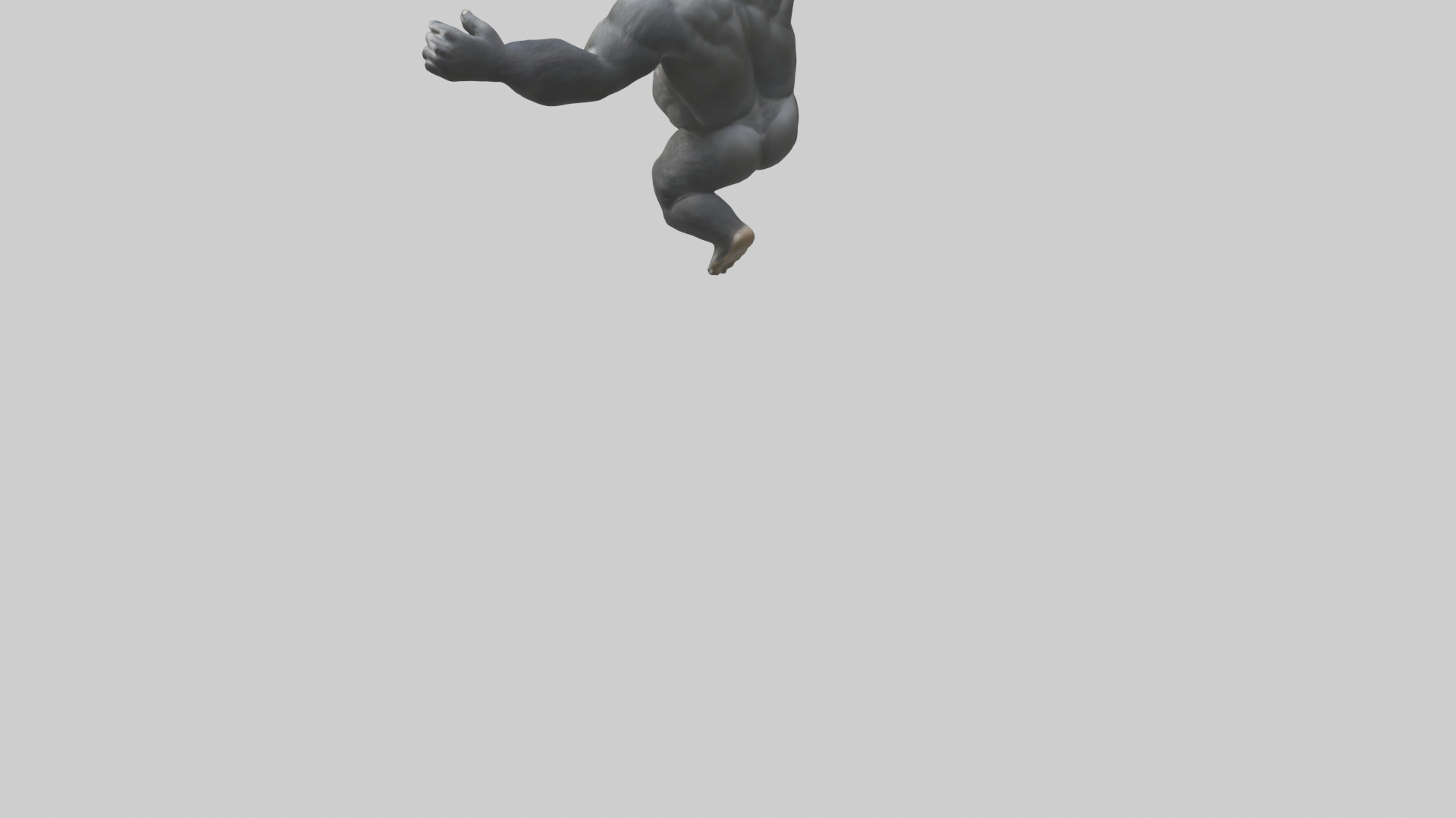Gorilla swinging model Low-poly 3D model_3
