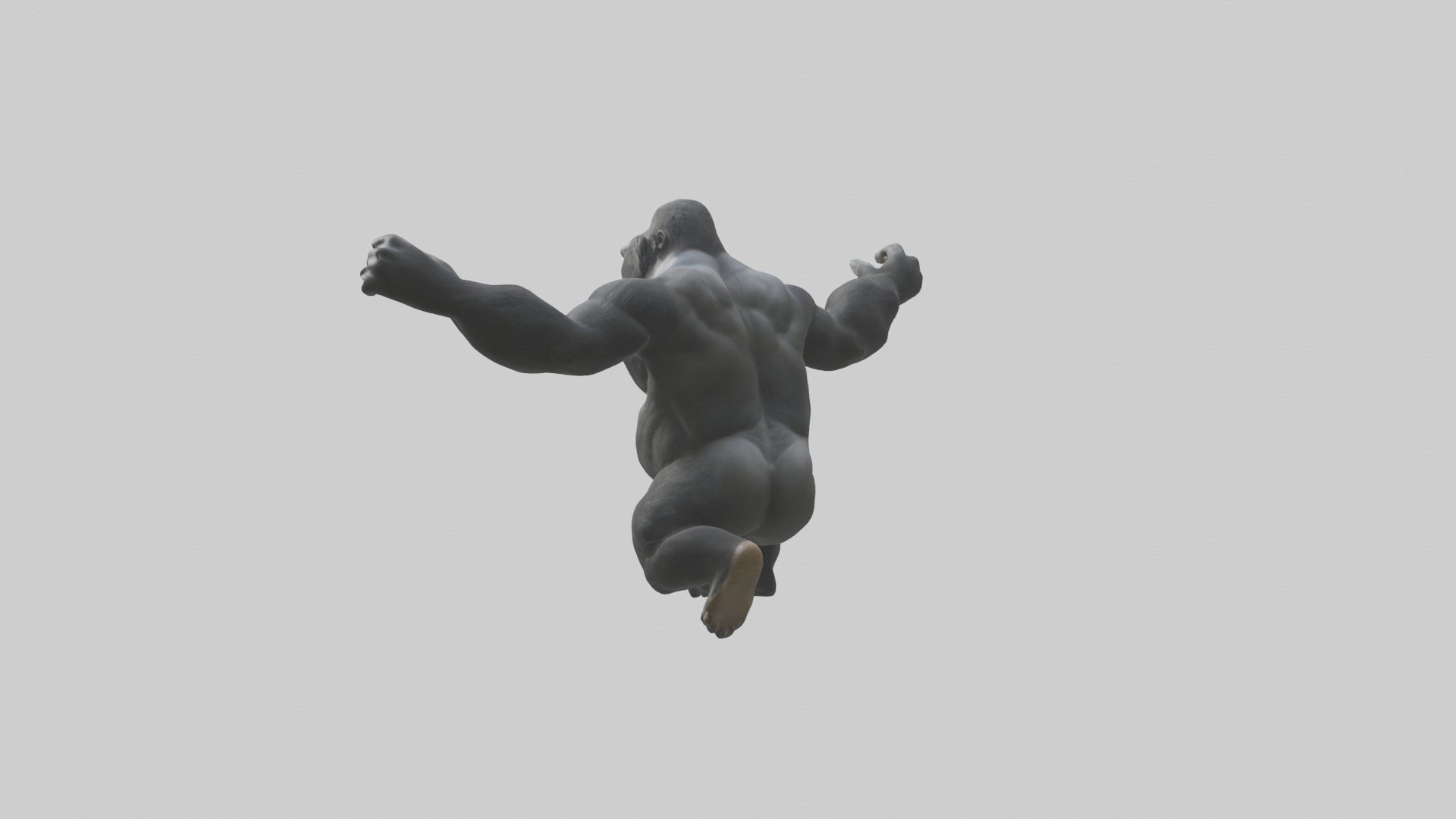 Gorilla swinging model Low-poly 3D model_1