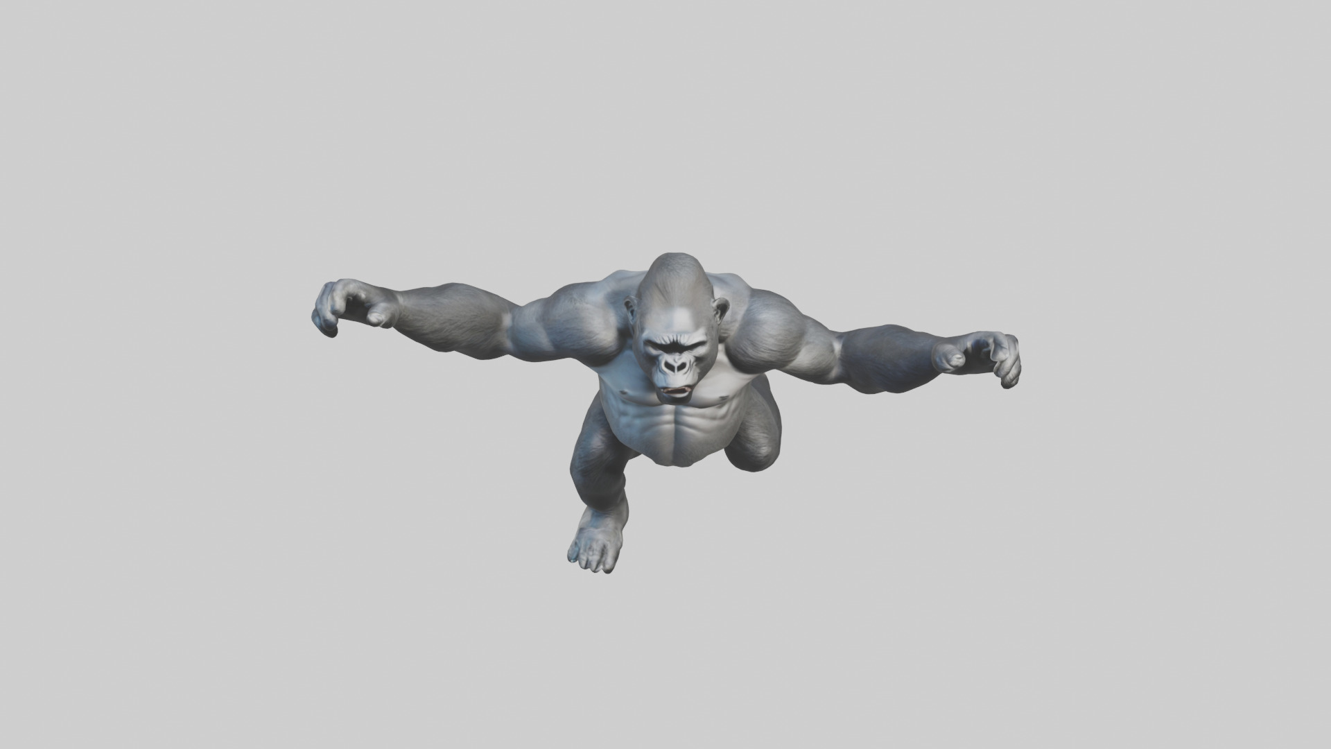 Gorilla swinging model Low-poly 3D model_16