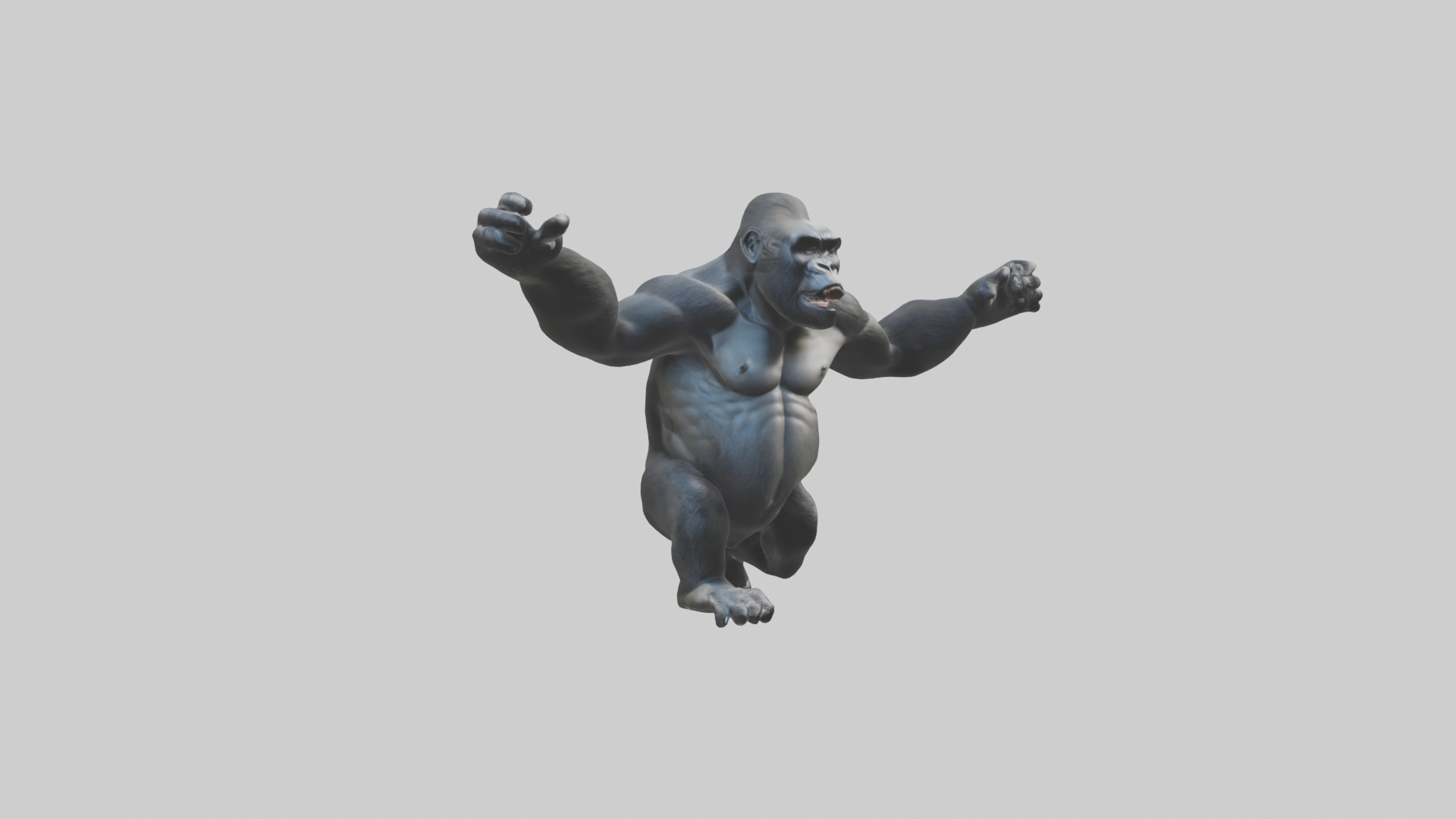 Gorilla swinging model Low-poly 3D model_7