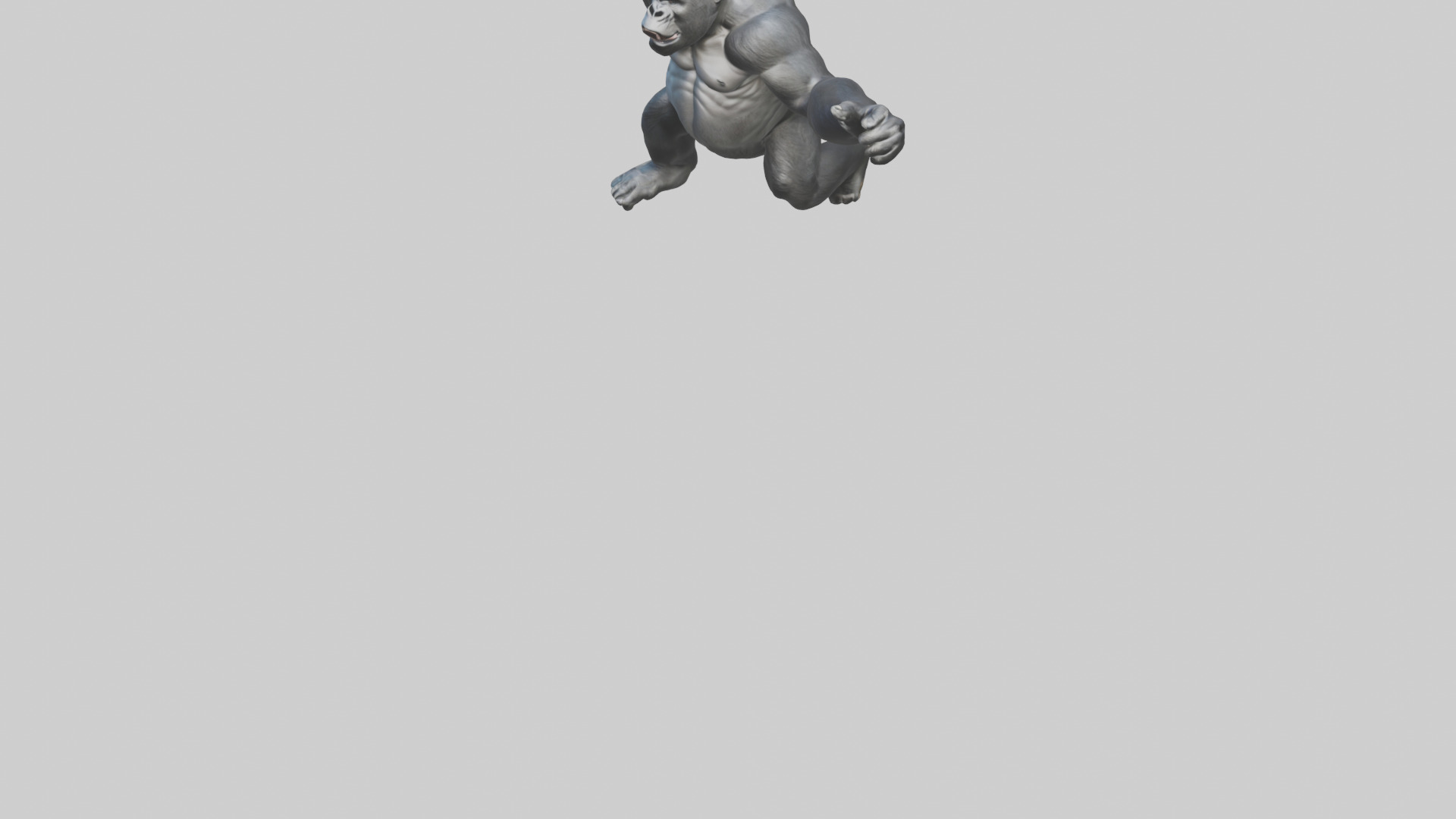 Gorilla swinging model Low-poly 3D model_5