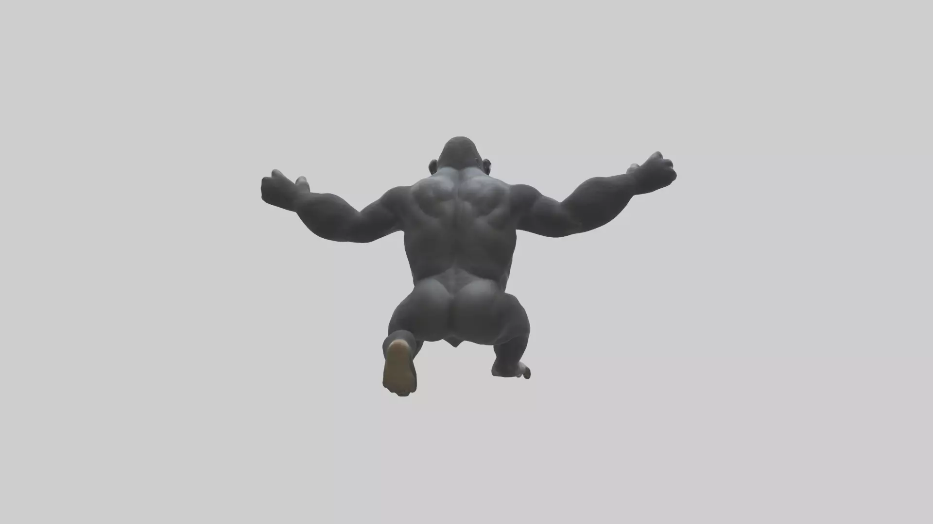 Gorilla swinging model Low-poly 3D model_0