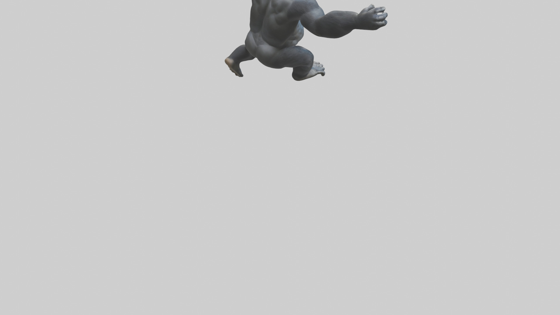 Gorilla swinging model Low-poly 3D model_4