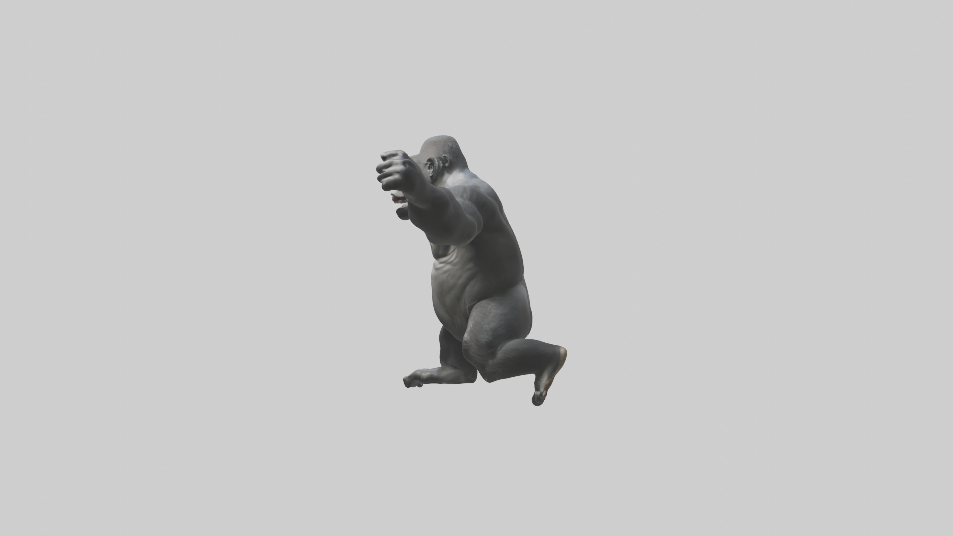 Gorilla swinging model Low-poly 3D model_12