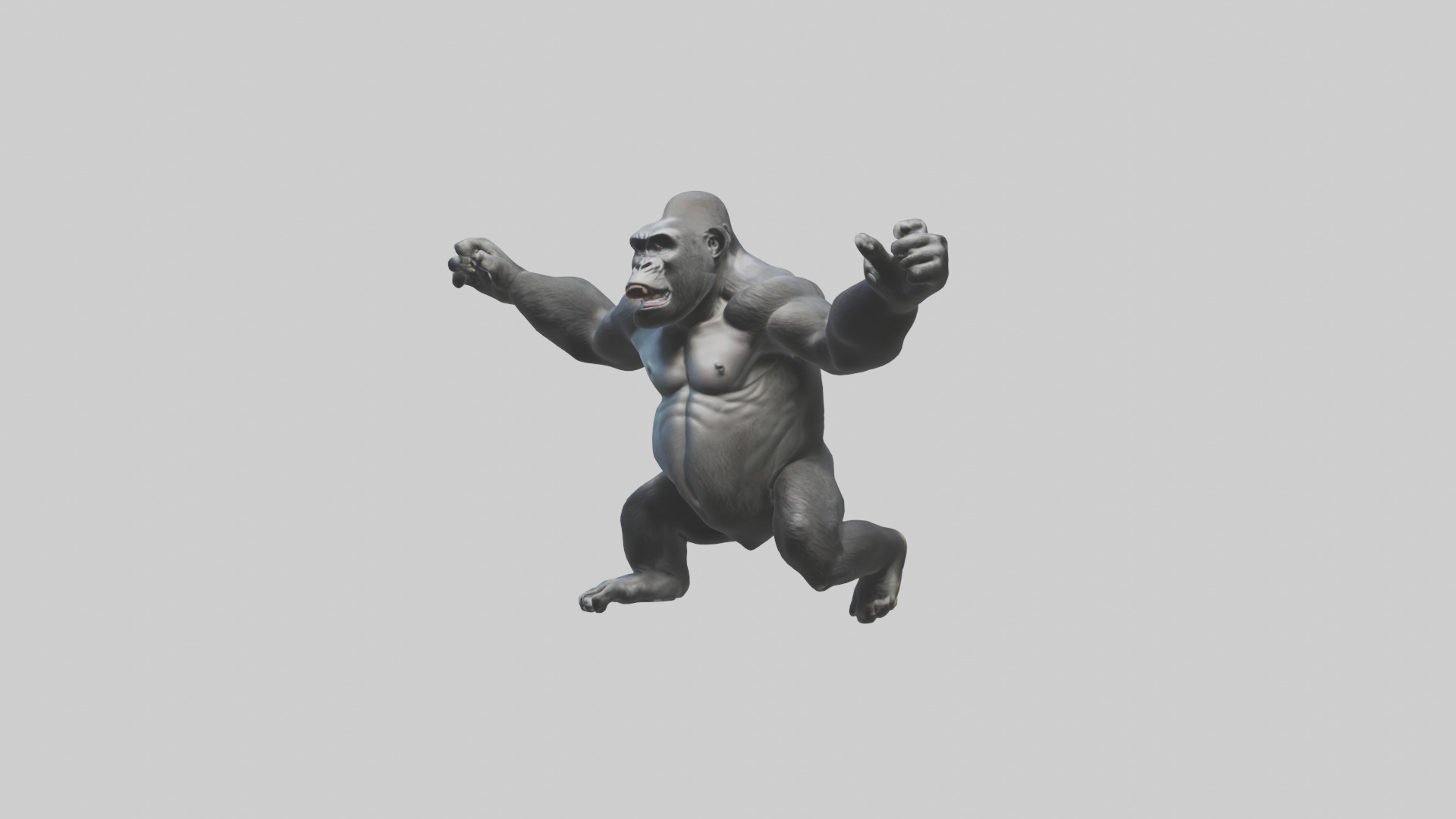 Gorilla swinging model Low-poly 3D model_10