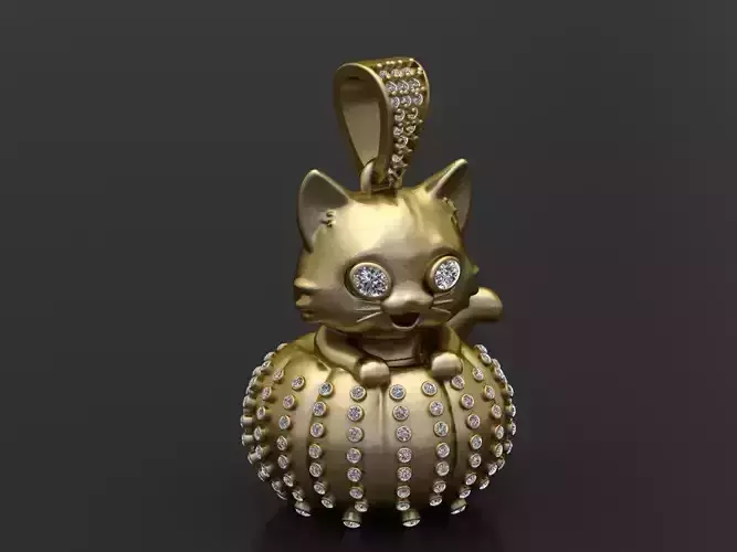 CHARM CAT PENDANT 3D PRINTABLE MODEL 