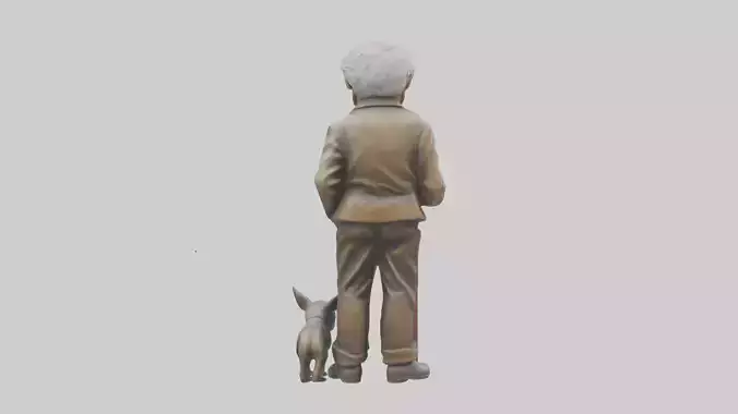 Grandfather statue model Low-poly 3D model