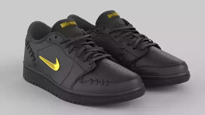 Air Jordan 1 Low Method of Make Black Metallic Gold 